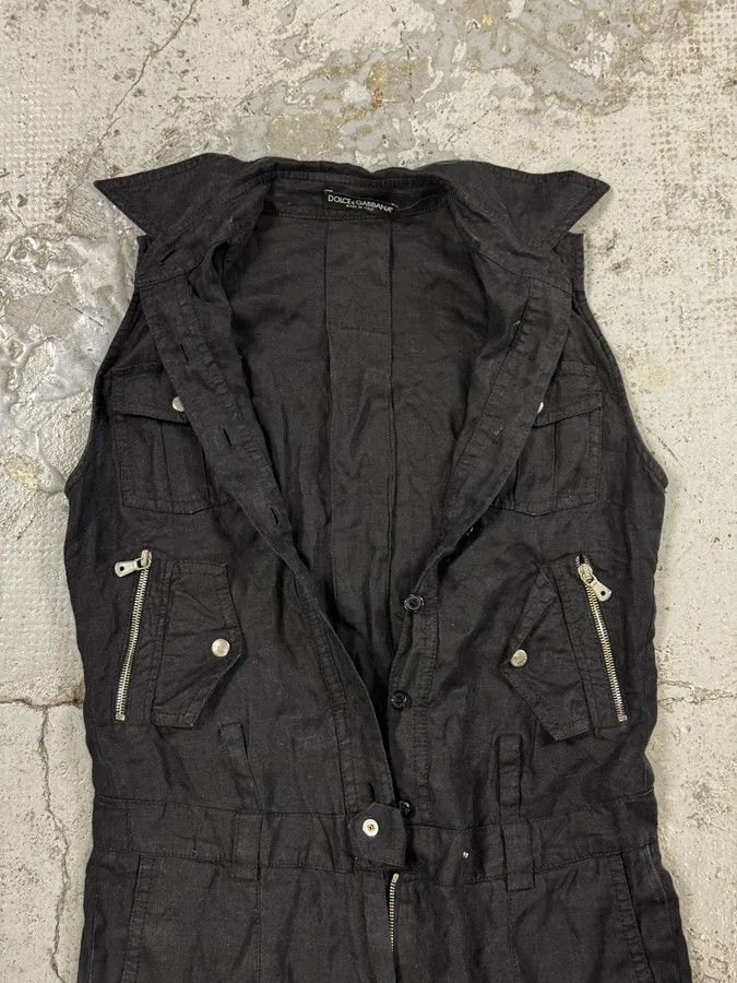 Dolce & Gabbana SS2003 Dolce & Gabbana Black Linen Millitary Combi Set Size XS / US 0-2 / IT 36-38 - 9 Thumbnail