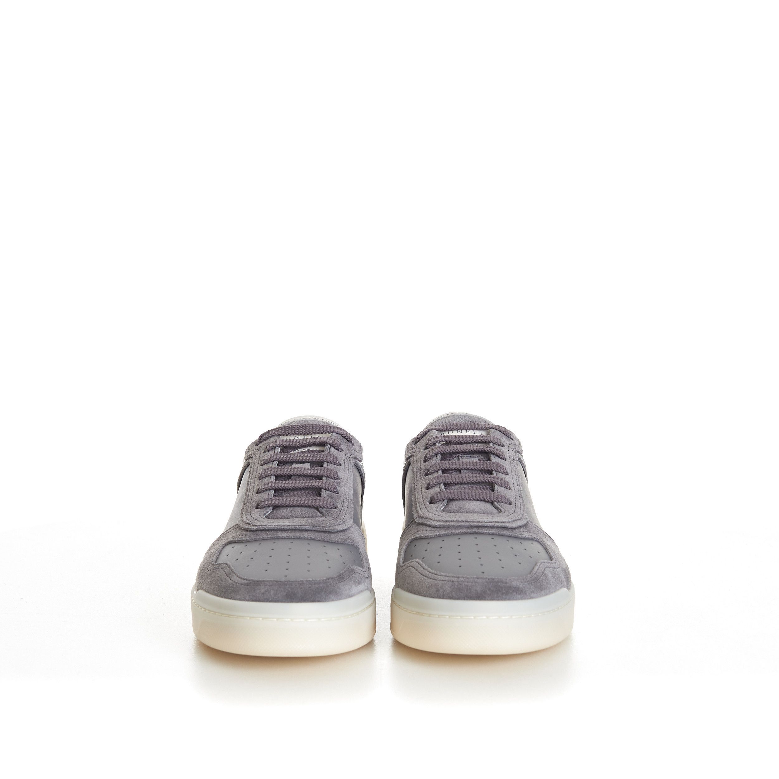 Brunello Cucinelli Semi-Polished Calfskin And Washed Suede Basket Sneakers Size US 6 / EU 39 - 2 Thumbnail
