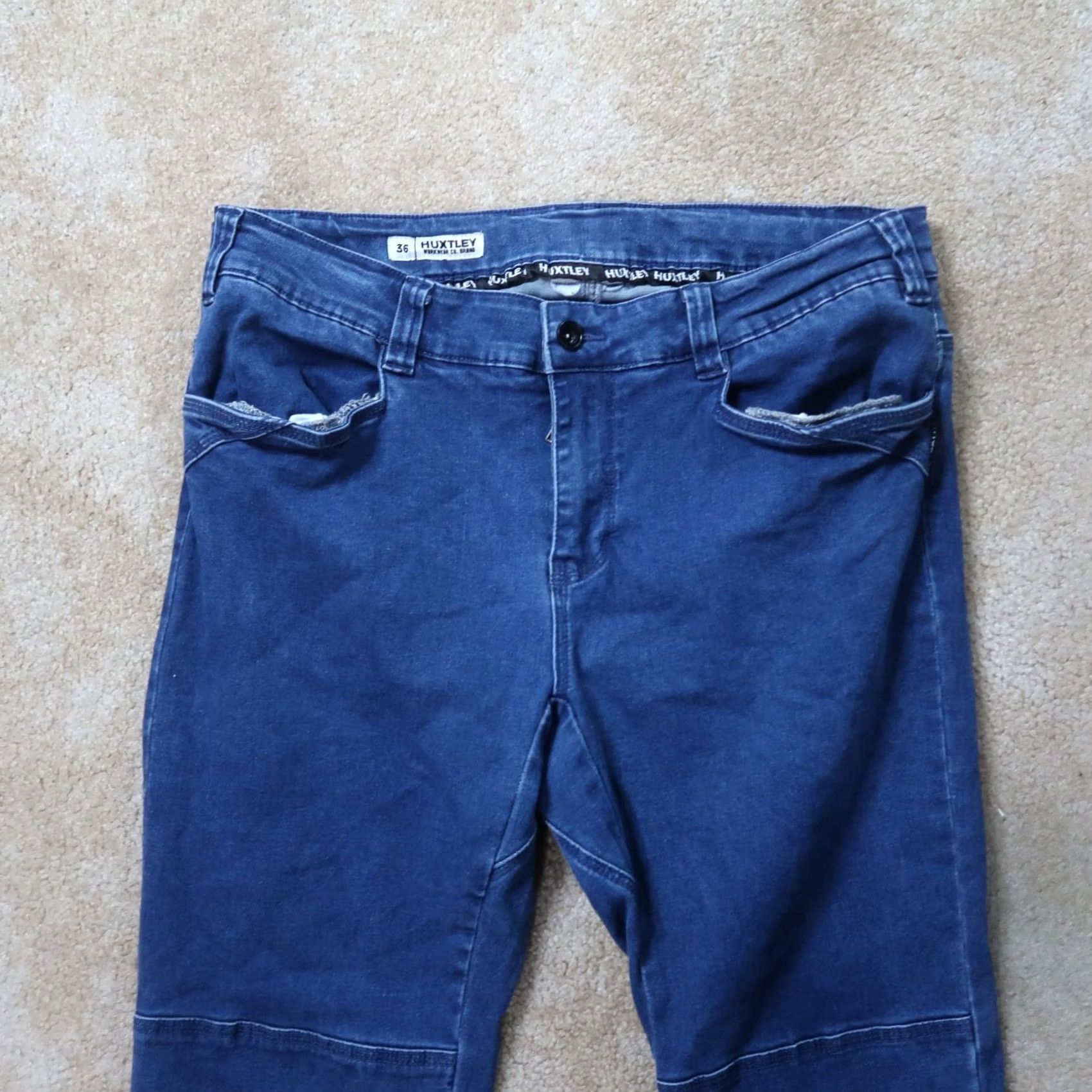 CO Huxtley Jeans Men 36x32 Straight Leg Denim 5-Pocket Cotton Blend Blue Stretch Denim Pants Regular Size Size US 36 / EU 52 - 3 Thumbnail