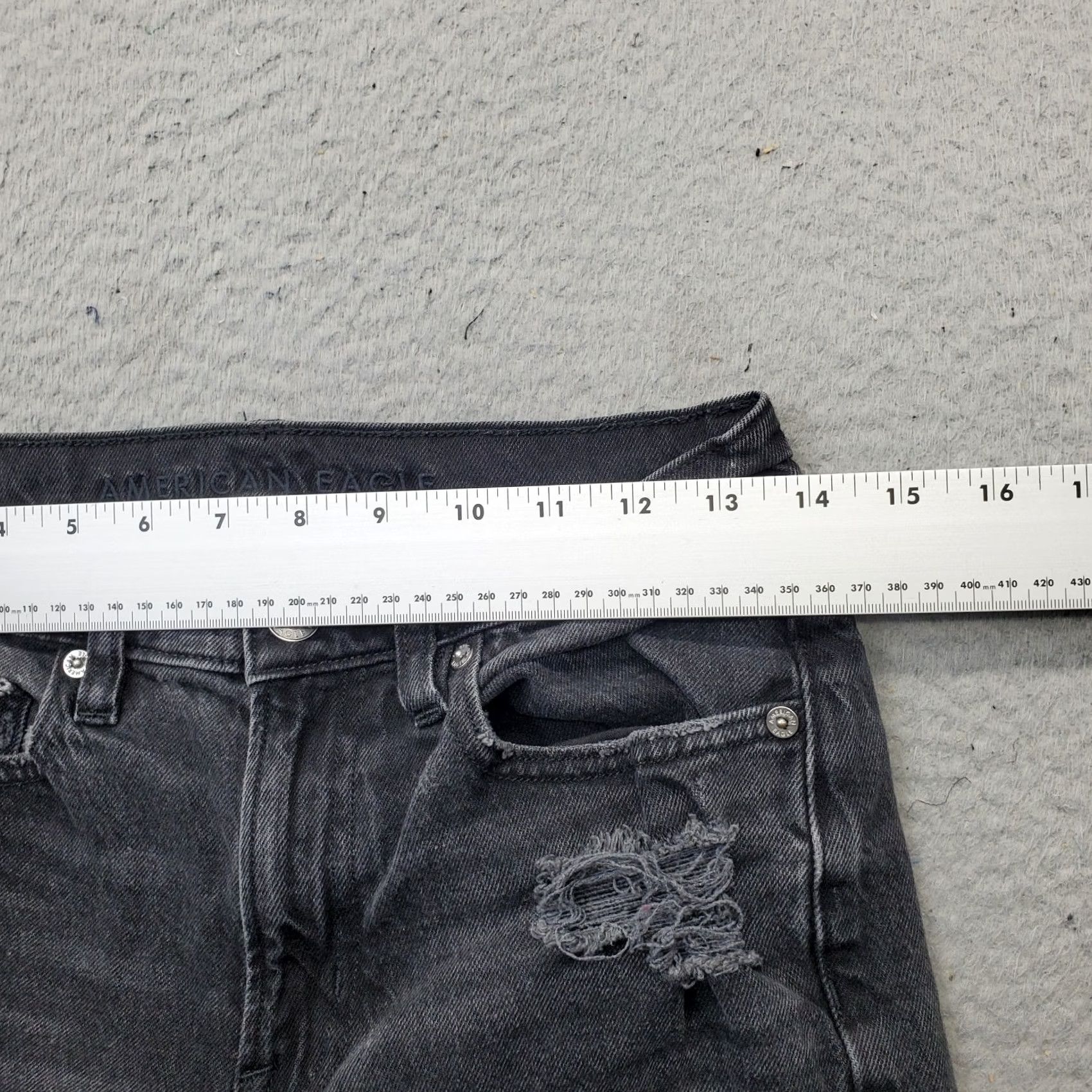 American Eagle Outfitters American Eagle Outfitters Jeans Womens Size 2 Black Denim Stretch High Rise Straight Distressed Size 26" / US 2 / IT 38 - 6 Thumbnail