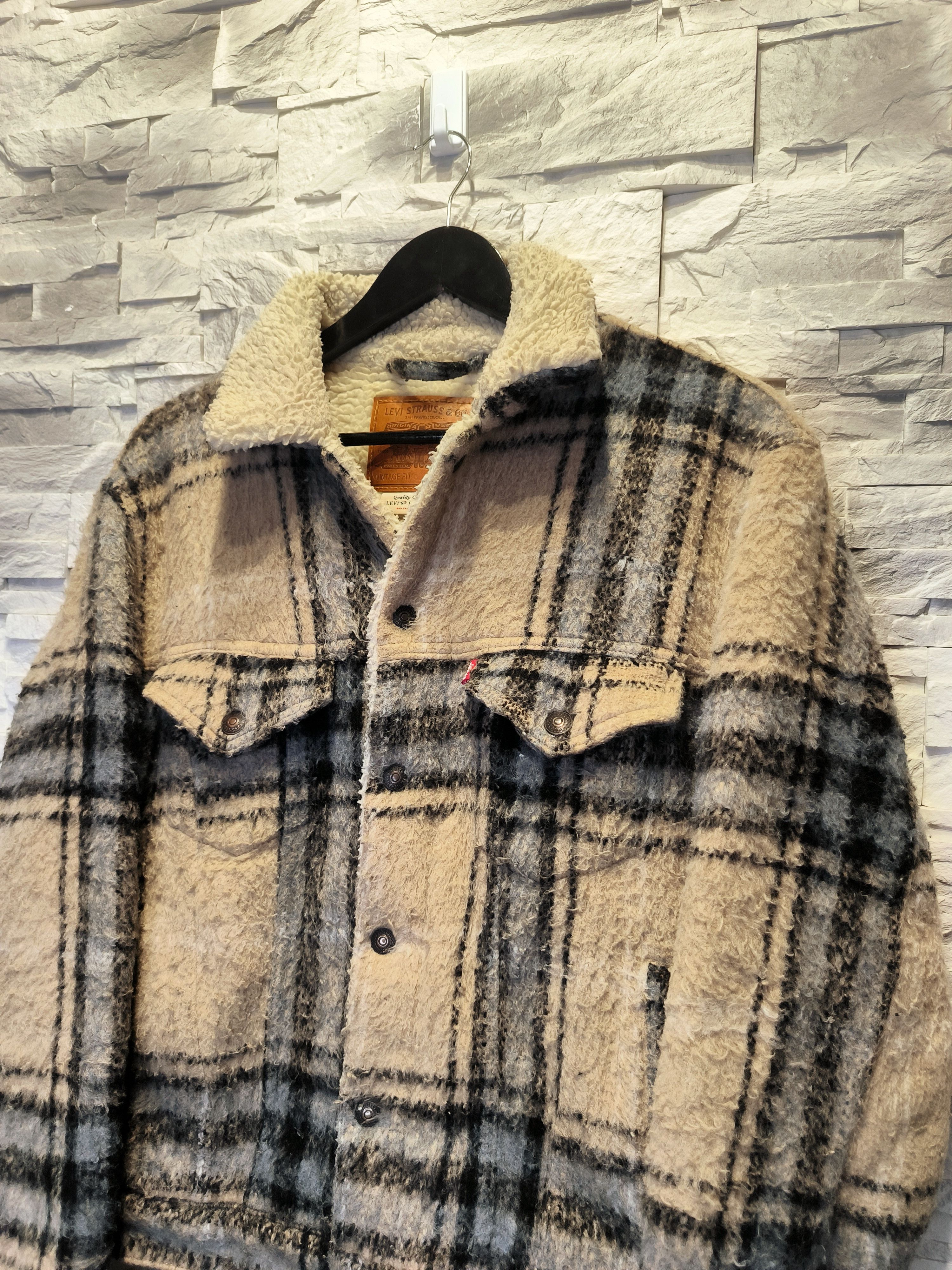 Levi's × Levi's Vintage Clothing × Vintage Levi's Vintage Trucker Jacket Wool Sherpa Striped Quality Size US S / EU 44-46 / 1 - 3 Thumbnail