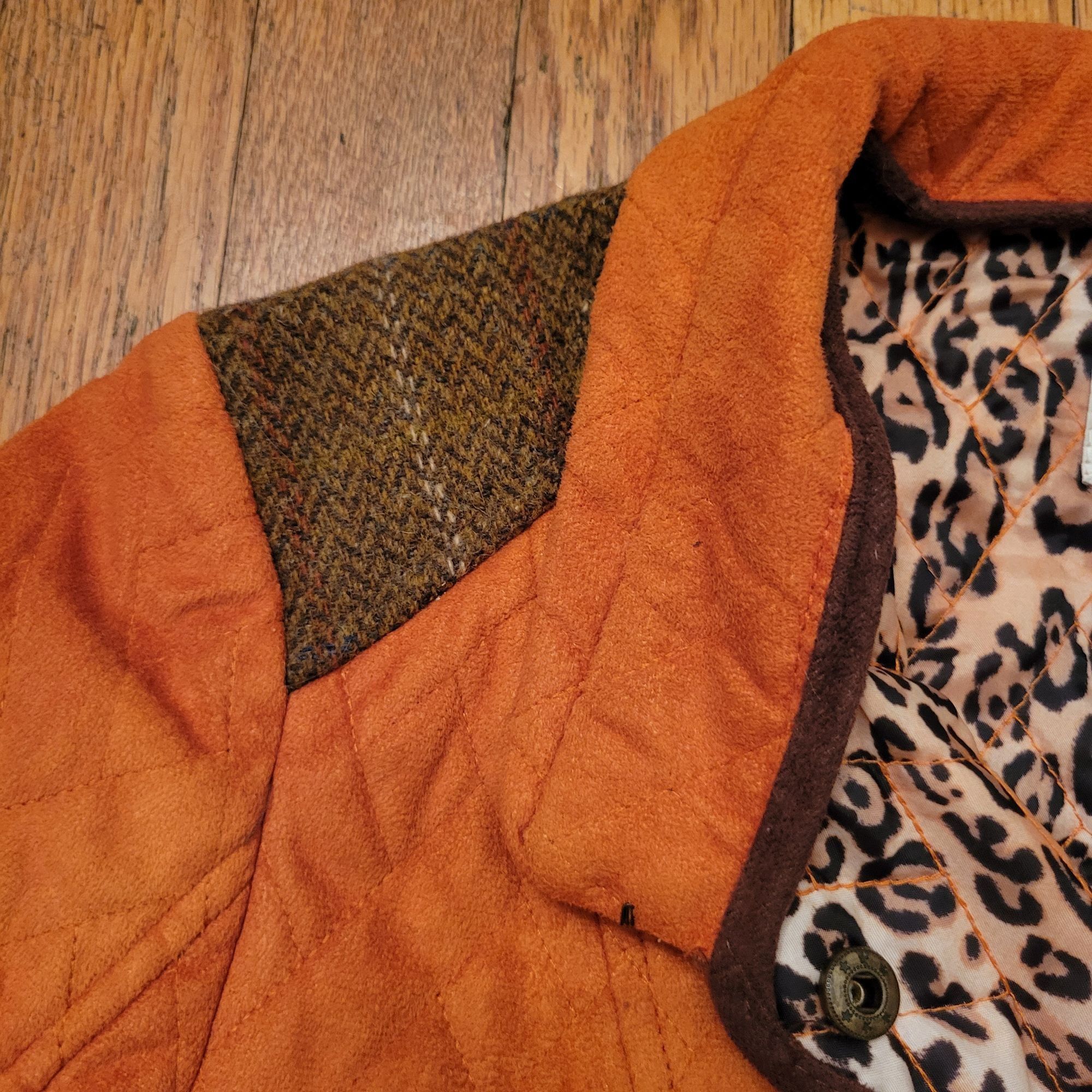 Other Tasha Polizzi Orange Quilted Coat L Leopard Print Lining Bro Size L / US 10 / IT 46 - 8 Thumbnail
