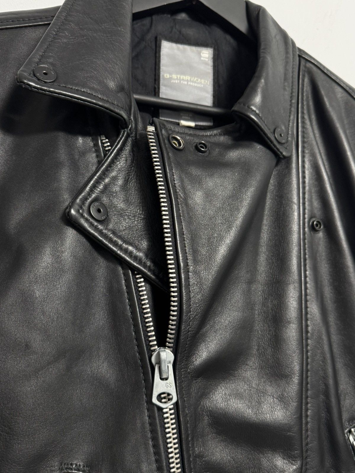 G-Star G Star Raw Leather Jacket Black Biker Motorcycle Size M / US 6-8 / IT 42-44 - 11 Thumbnail