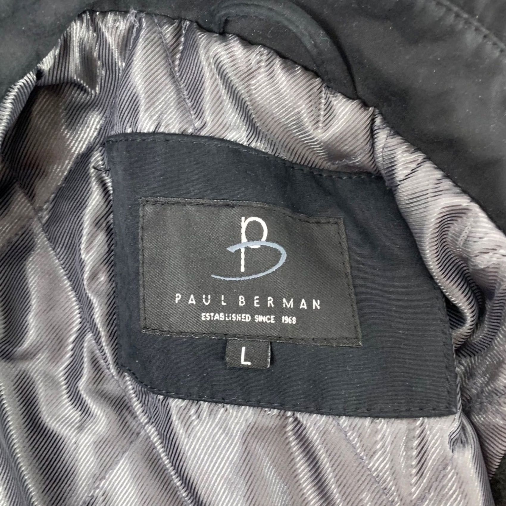 Vintage VINTAGE Paul Berman Car Coat Men Large Black Hidden Button Placket Trench Jacket Size US L / EU 52-54 / 3 - 3 Thumbnail