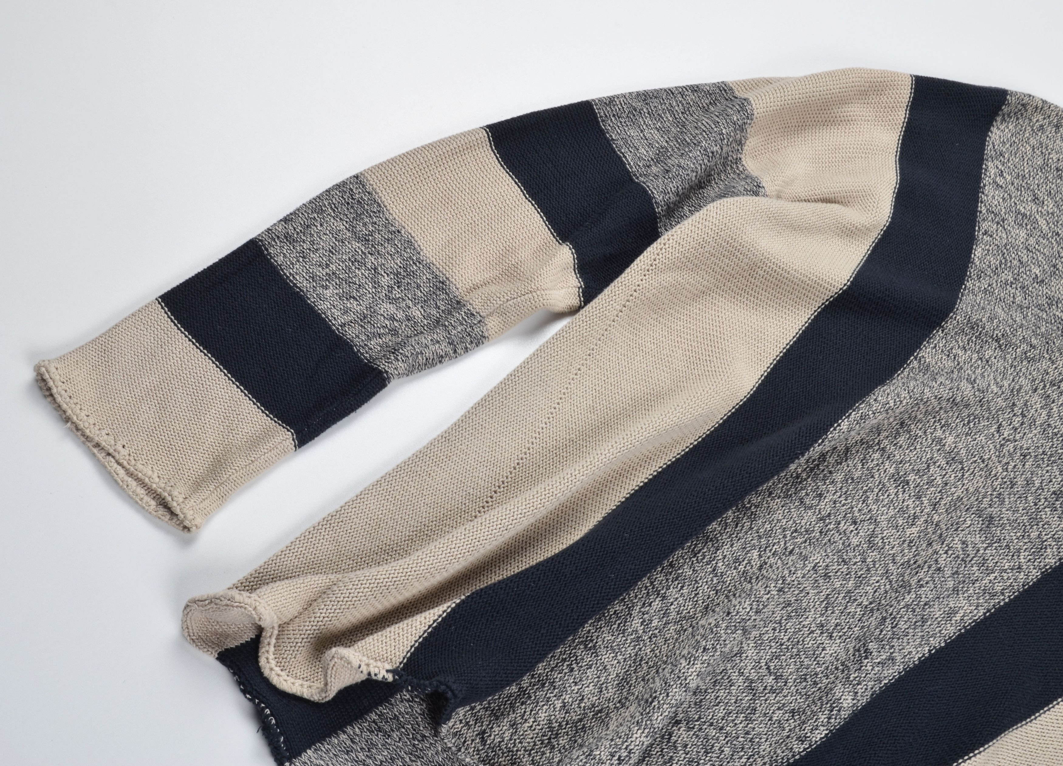 Giorgio Armani Vintage Armani Jeans 90's Striped Relaxed Fit Cotton Sweater Size US XXL / EU 58 / 5 - 3 Thumbnail