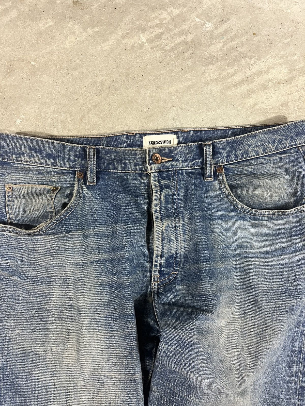 Taylor Stitch Taylor Stitch Slim Fit Selvedge Jeans Faded Blue 35x34 Size US 35 - 3 Thumbnail