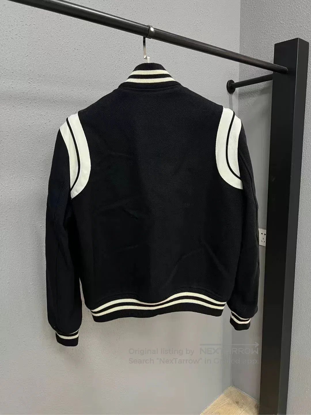 Saint Laurent Paris Saint Laurent SLP Black White Leather Baseball Jacket. Size US M / EU 48-50 / 2 - 2 Thumbnail