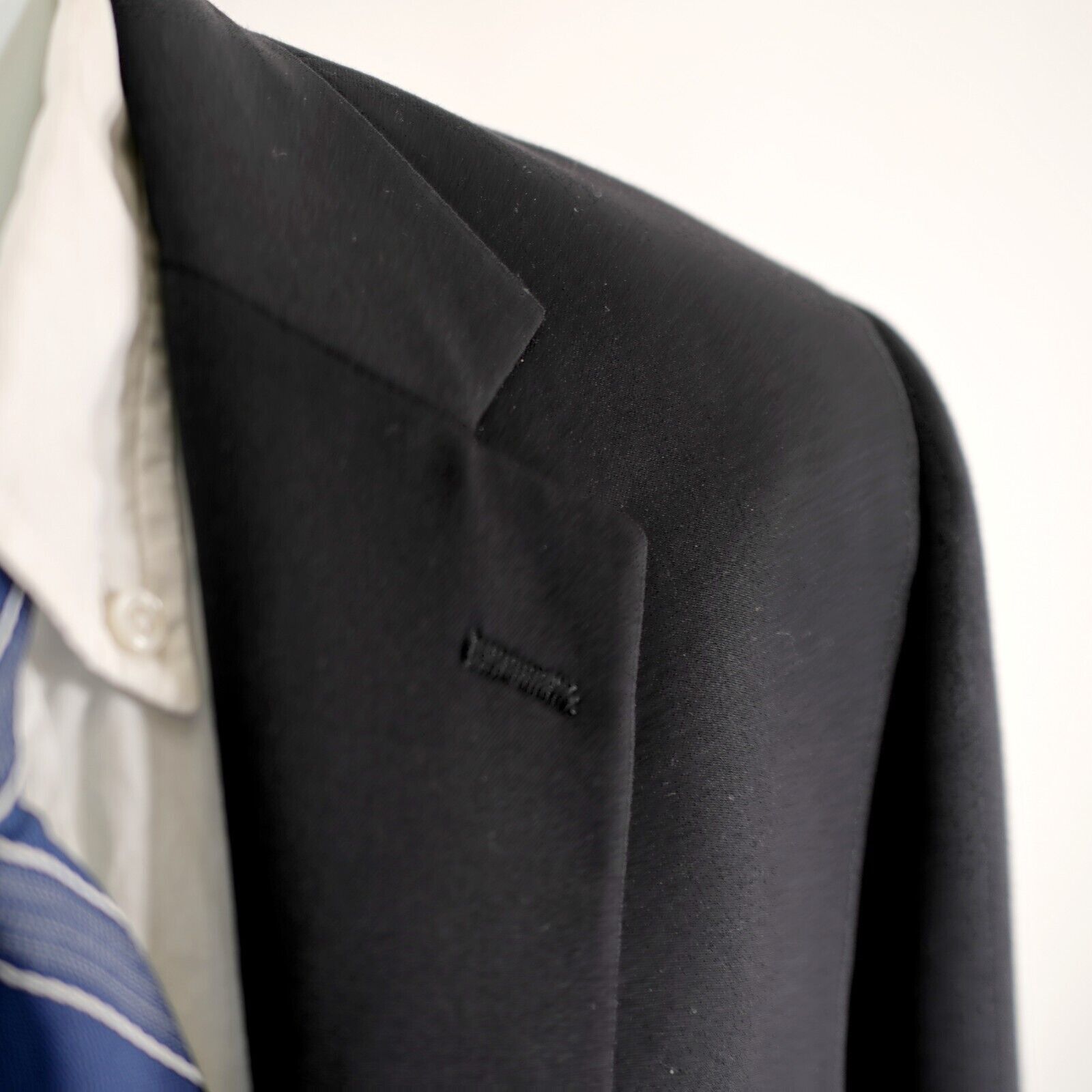 Hart Schaffner Marx Hart Schaffner Marx Wool Black 2 Button Blazer / Suit Jacket Size 44L - 2 Thumbnail