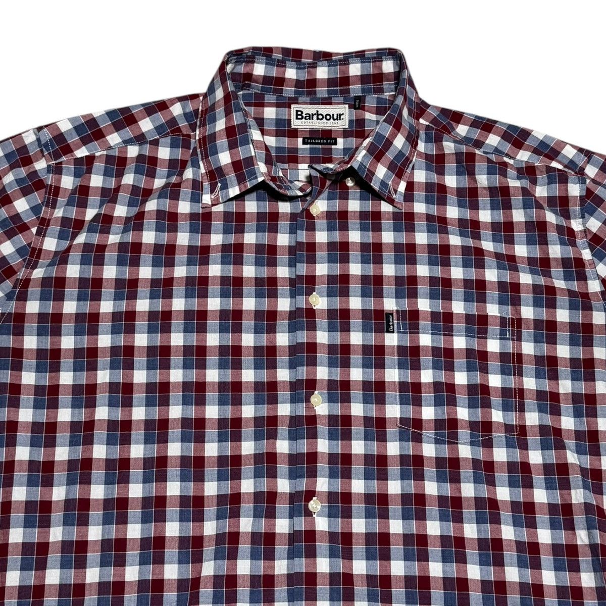 Barbour Barbour Striped Checkered Button Up Short Sleeve Shirt 2XL Size US XXL / EU 58 / 5 - 2 Thumbnail