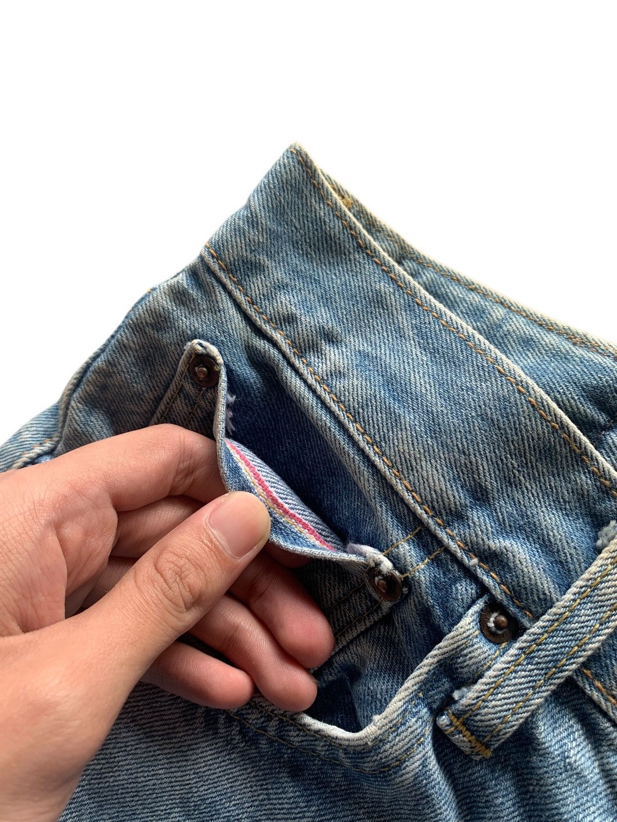 Kapital VINTAGE EDWIN 505X SELVEDGE BAGGY JAPANESE DISTRESSED DENIM Size US 29 - 7 Thumbnail