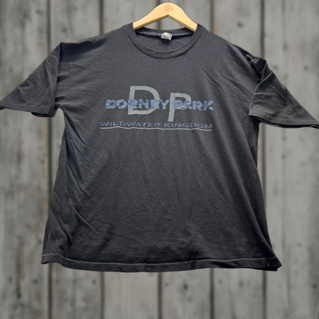 Vintage VINTAGE Dorney Park Shirt Mens L Black Graphic Tee Cotton Size US L / EU 52-54 / 3 - 1 Thumbnail