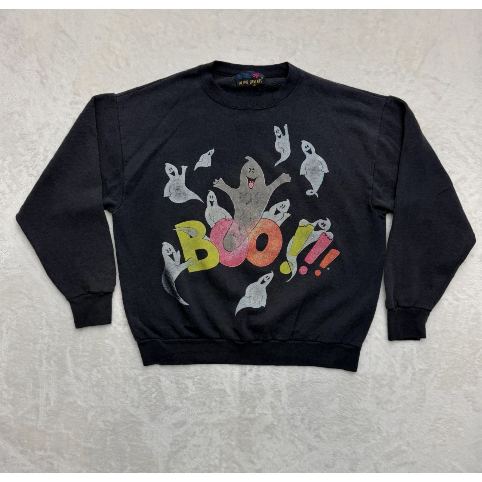 Vintage VINTAGE Active Elements Boo Ghost Sweatshirt Mens Large Halloween Graphic Fleece Size US L / EU 52-54 / 3 - 2 Thumbnail