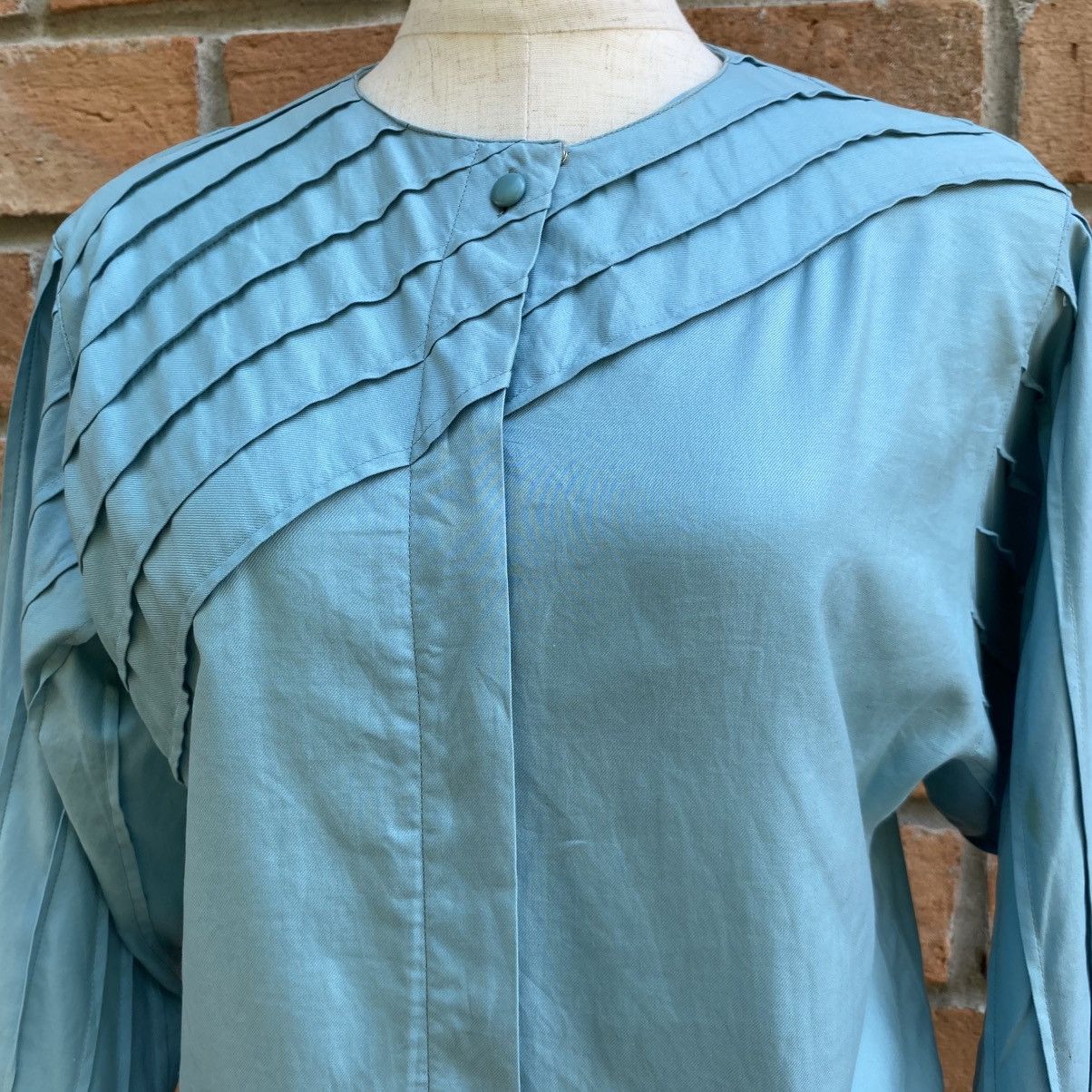 Dior Christian Dior Light Blue Button Cuff Blouse Size M / US 6-8 / IT 42-44 - 17 Thumbnail