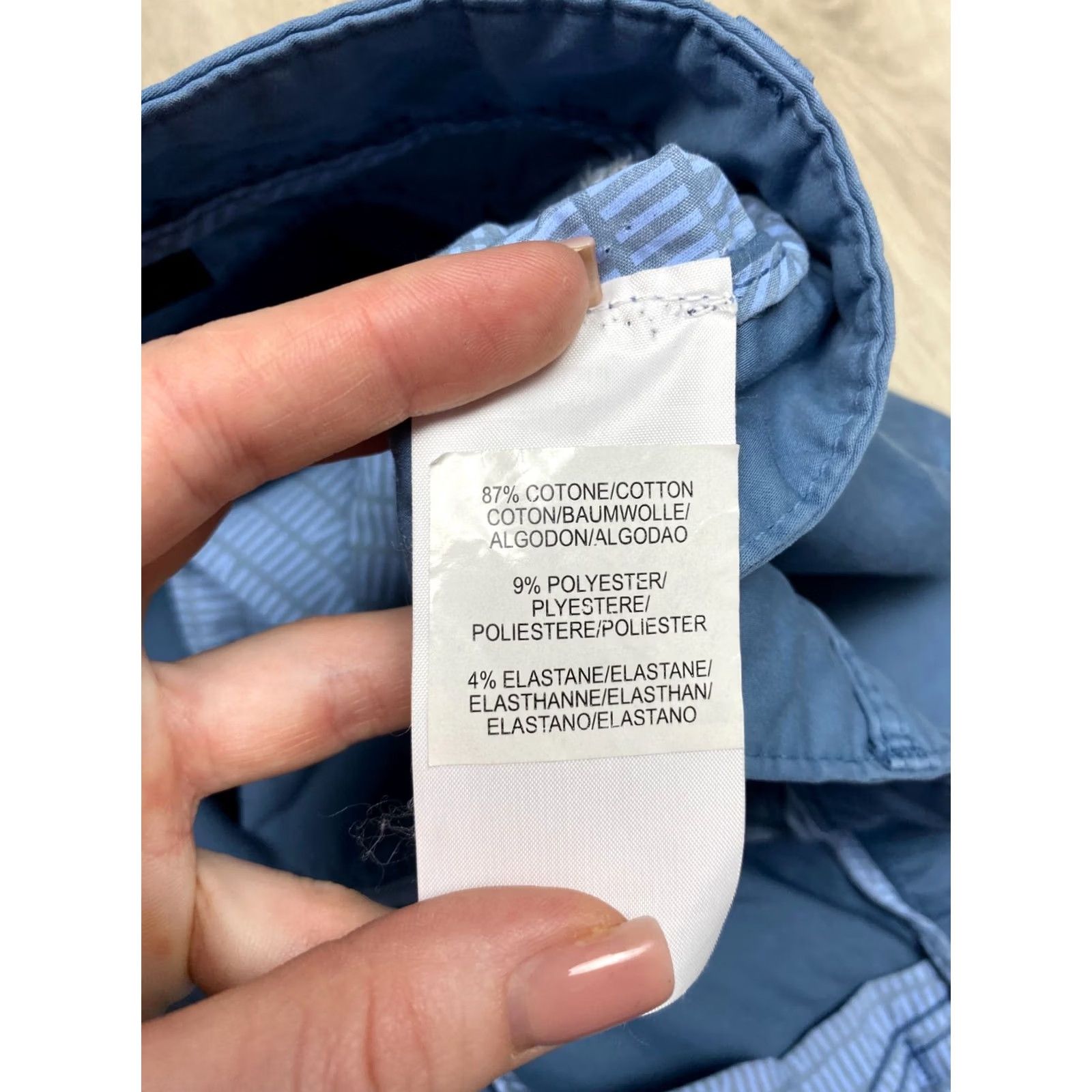 Vintage Hugo Boss Mens Chino Pants 32 Blue Cotton Regular Straight 34in Inseam 32in Waist Pattern Solid Zipper Size US 32 / EU 48 - 6 Thumbnail