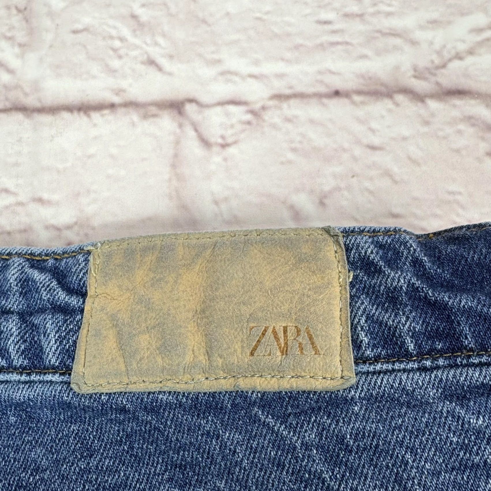 Zara Zara Jeans Womens 29 Medium Wash Blue Mid Rise Relaxed Wide Leg Denim 29x27 Jeans Womens Regular Blue 29in 27in Cotton Denim Relaxed Wide-Leg 5-Pocket Size 29" - 5 Thumbnail