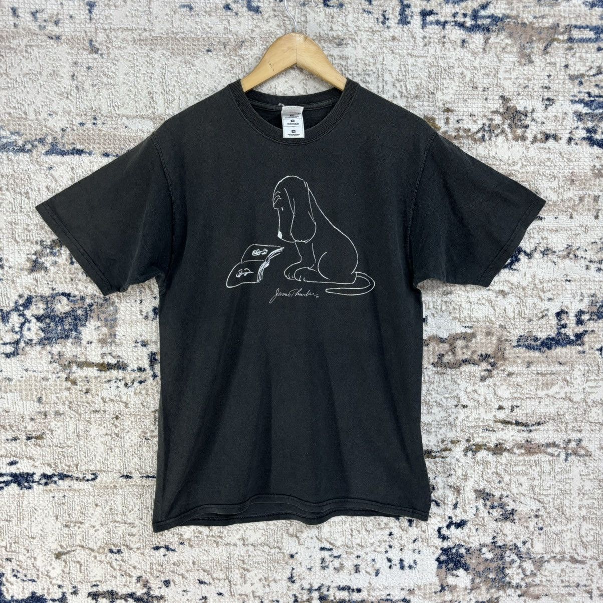 Vintage Vintage 90s JAMES THURBER Dog Art T-shirt Size US M / EU 48-50 / 2 - 1 Thumbnail