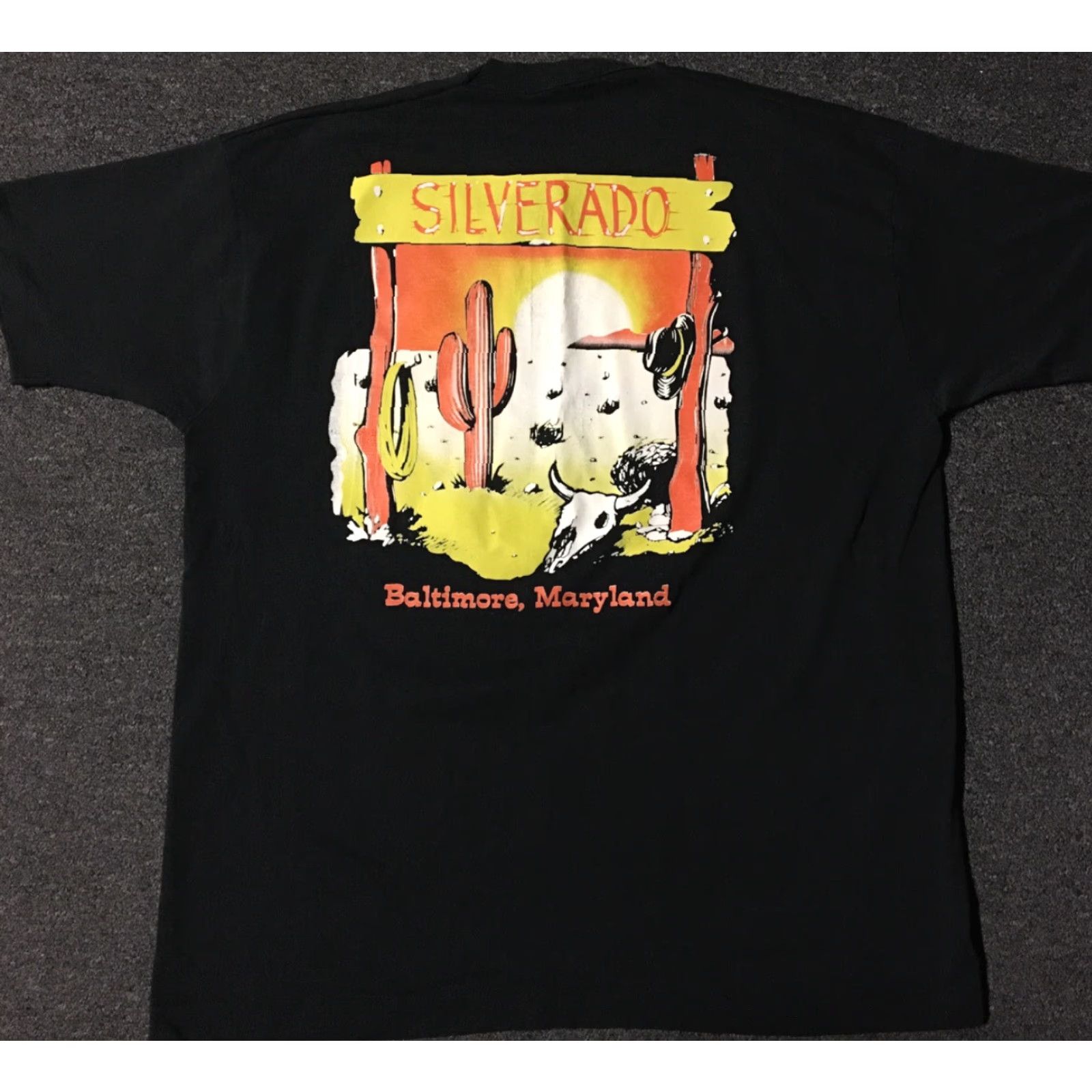Vintage VINTAGE Silverado Cowboy Bar Baltimore Shirt 2XL Black USA Concert Grunge Biker 90s Men Shirt Size US XXL / EU 58 / 5 - 2 Thumbnail