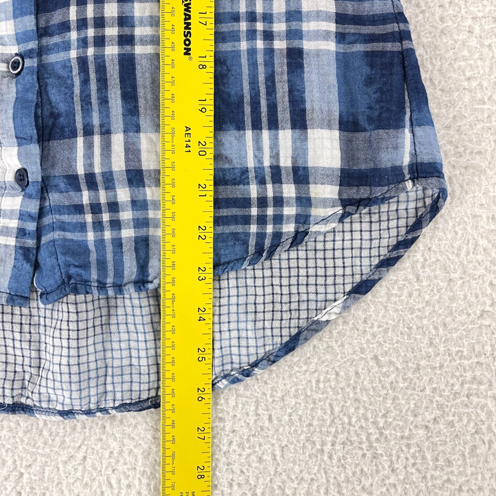 CLOT Cloth & Stone Button-Up Shirt Womens Small Blue Plaid Long Sleeve Casual V-Neck Size S / US 4 / IT 40 - 7 Thumbnail