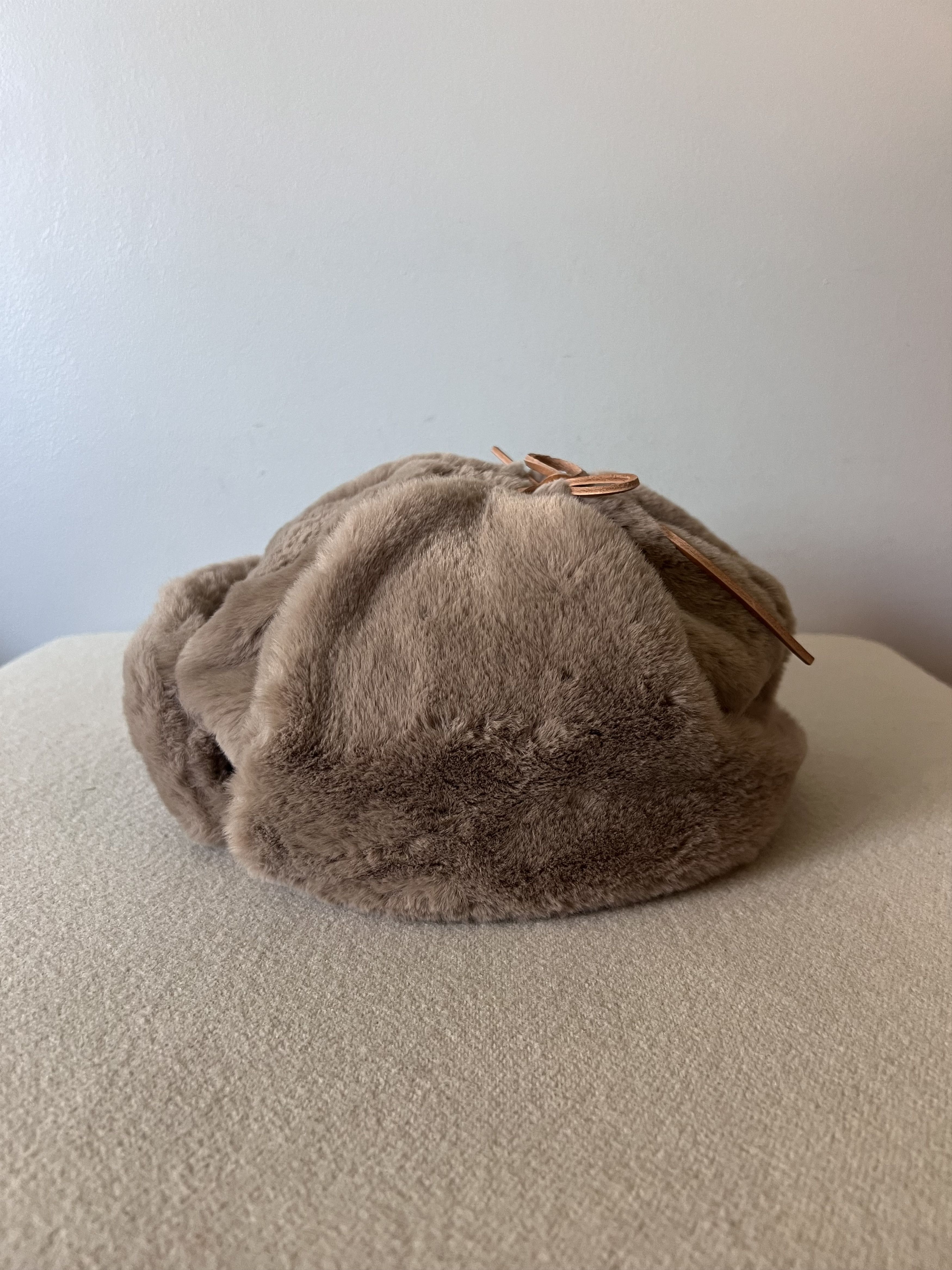 Aime Leon Dore Aime Leon Dore Fur Earflap Hat in Oatmeal Size ONE SIZE - 3 Thumbnail