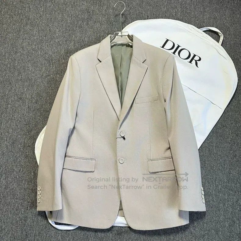 Dior Dior 23ss beige solid colour lapel single-breasted canvas Size 52R - 1 Thumbnail