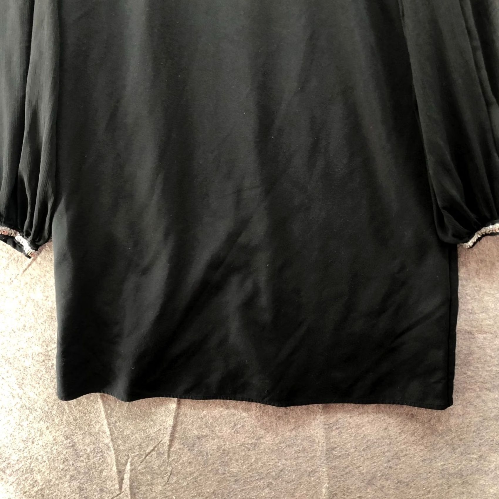 Zara Zara Long Sleeve Shift Dress Womens M Black Chiffon Crewneck Mini Dress Daywear Cocktail Party/Cocktail Formal Workwear Mens? Size M / US 6-8 / IT 42-44 - 4 Thumbnail