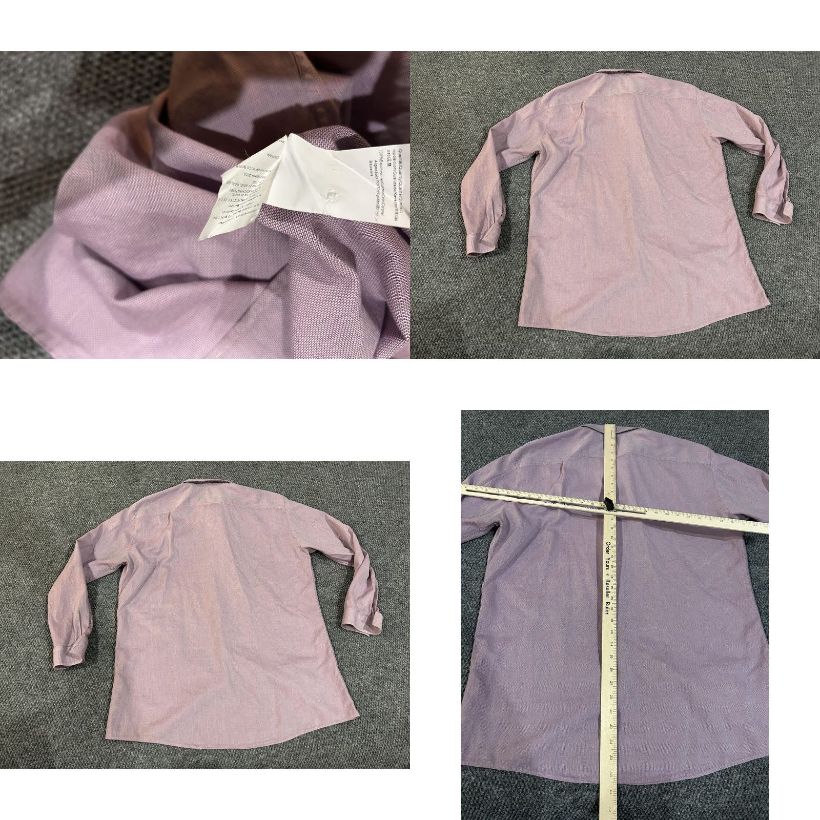 Hugo Boss HUGO BOSS Shirt Mens 17.5 34/35 Purple Modern Fit Long Sleeve Dress Button Down Shirt Size 48R - 8 Thumbnail