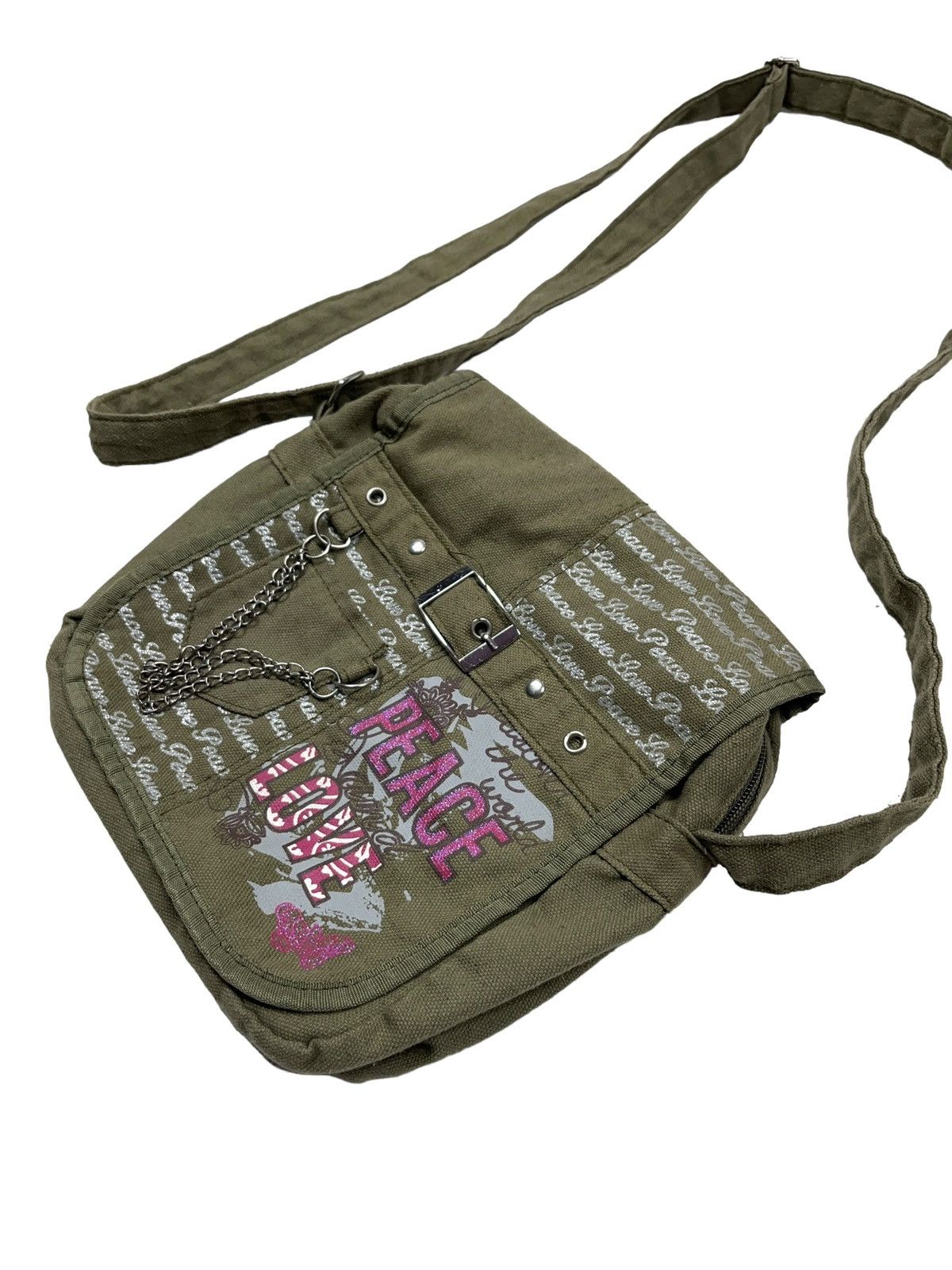 Vintage Vintage Y2K Hippie Peace Love Style Messenger Bag Japanese Size ONE SIZE - 2 Thumbnail