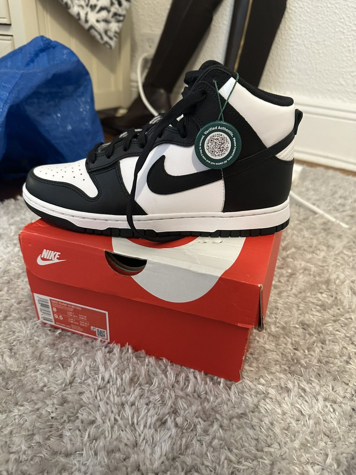 Nike panda dunks high