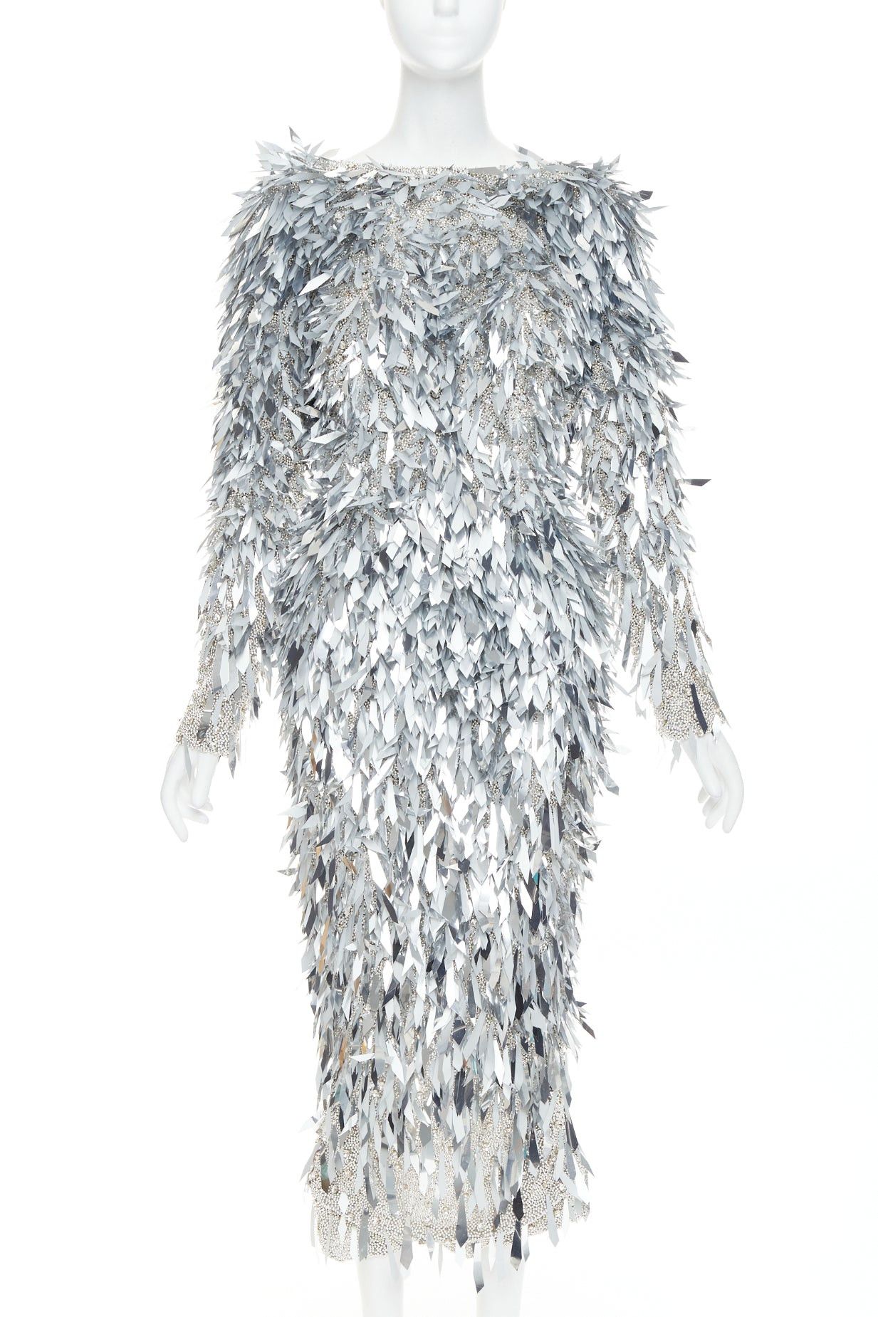 Alexandre Vauthier rare ALEXANDRE VAUTHIER COUTURE AW2023 Runway Maison Lesage bead feathered pailette dress Size S / US 4 / IT 40 - 1 Thumbnail