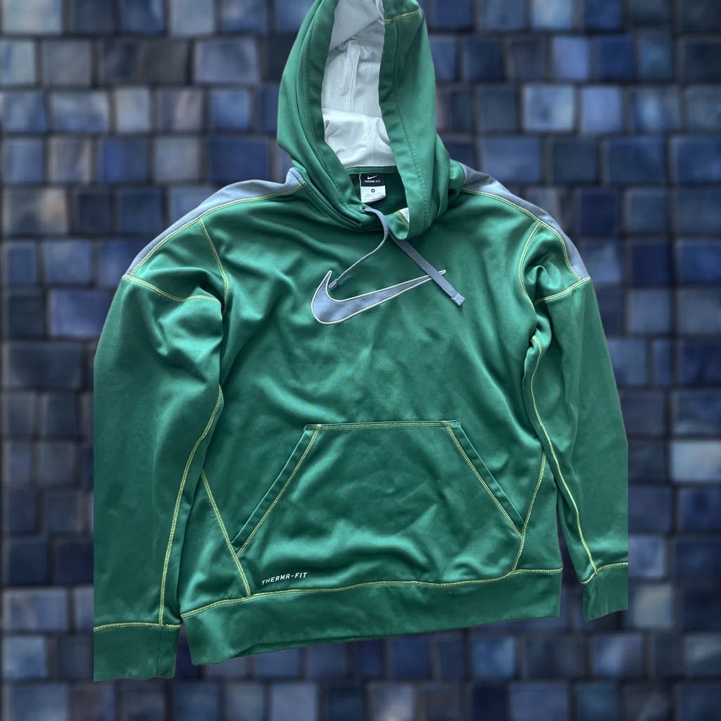 Nike VINTAGE Nike Pullover Hoodie Mens M Green Logo 90s College Retro Swoosh Crew Neck Hoodie Size US M / EU 48-50 / 2 - 1 Thumbnail