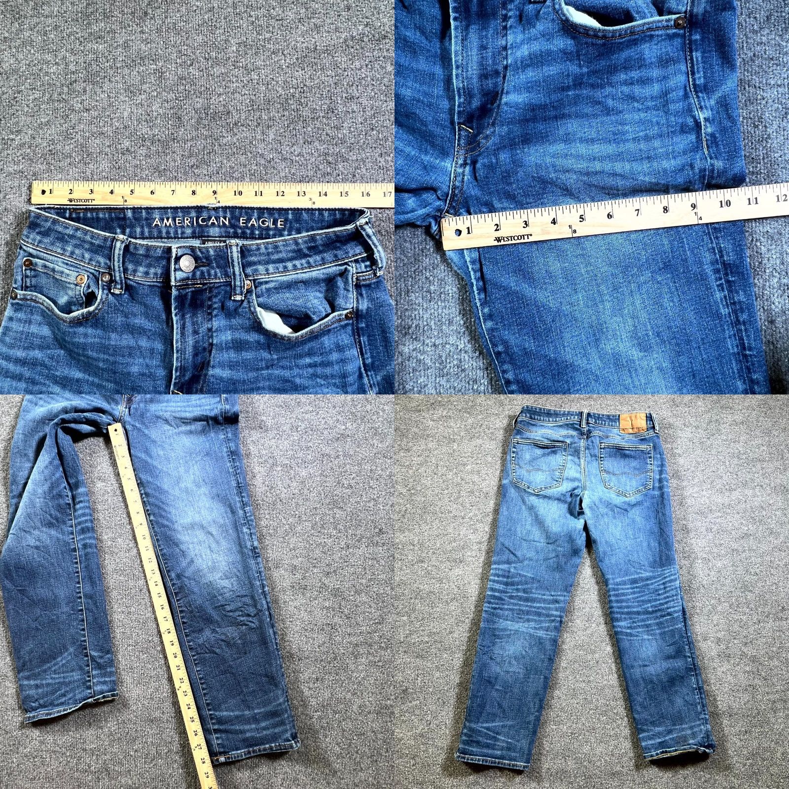 American Eagle Outfitters American Eagle Outfitters Jeans Men 32x30 Blue Denim Medium Wash Straight Leg / 5-Pocket Design / Button Closure / Regular Fit Size US 32 / EU 48 - 9 Thumbnail