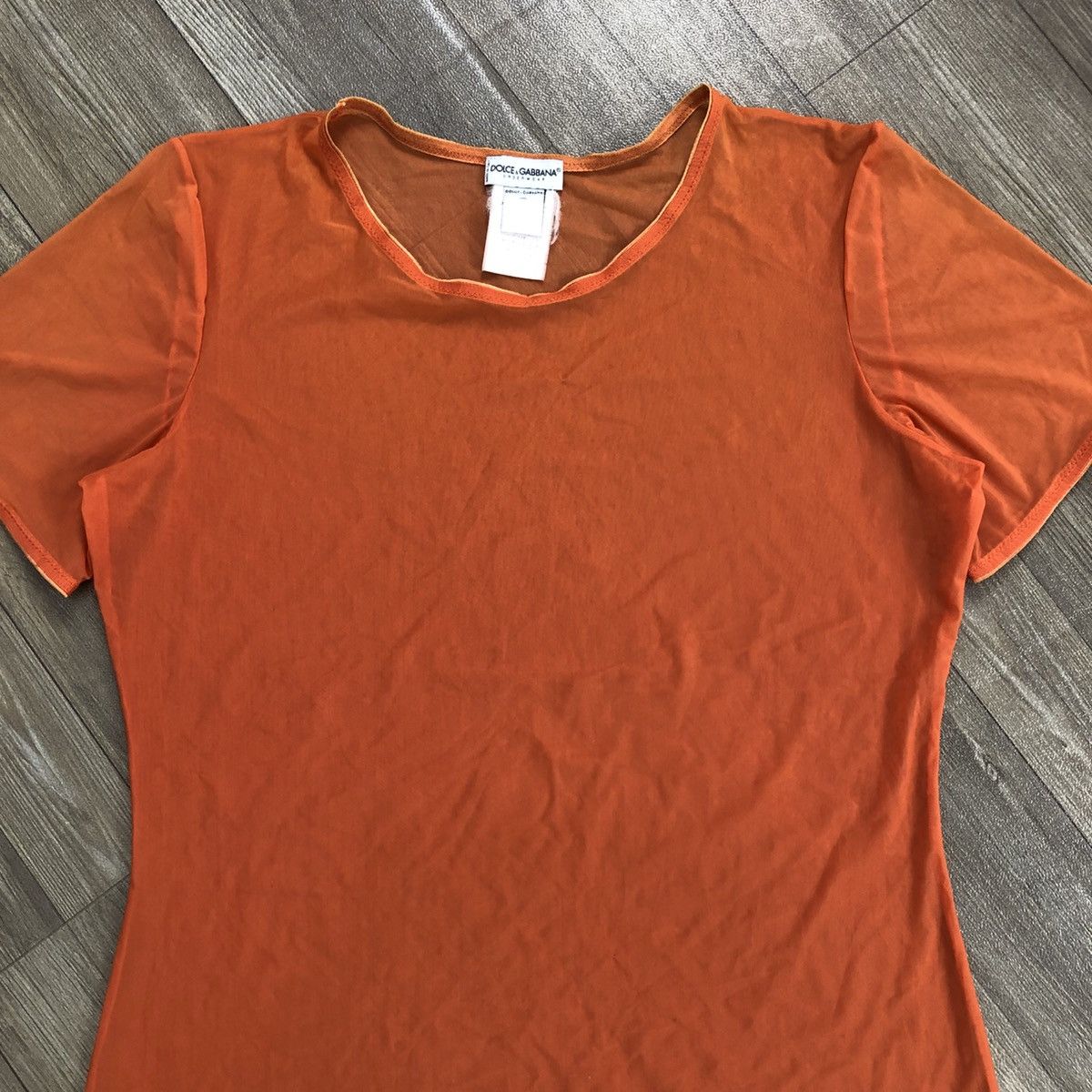 Dolce & Gabbana × Vintage Vintage Dolce & Gabbana Luxury Underwear Transparency Tee Size S / US 4 / IT 40 - 4 Thumbnail