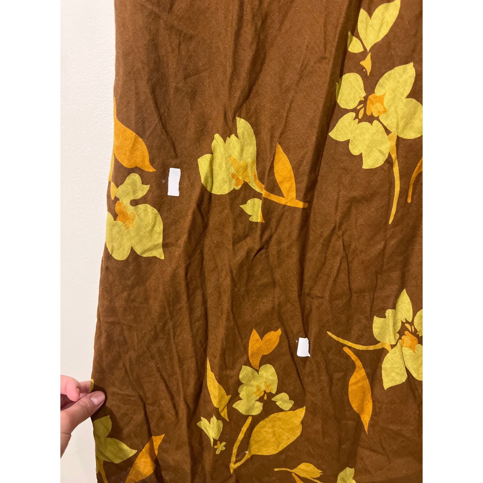 Other RTR Soleil Soleil 5 Brown Floral Linen Strapless Maxi Dress Size XXL / US 16-18 / IT 52-54 - 6 Thumbnail