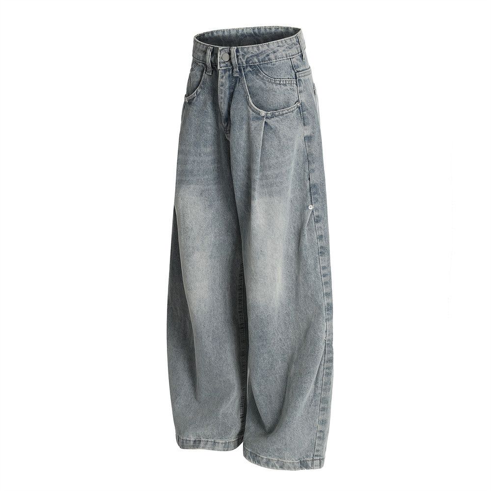 Japanese Brand × Jean Men's trendy rivet loose wide-leg distressed scimitar jeans Size US 34 / EU 50 - 2 Thumbnail