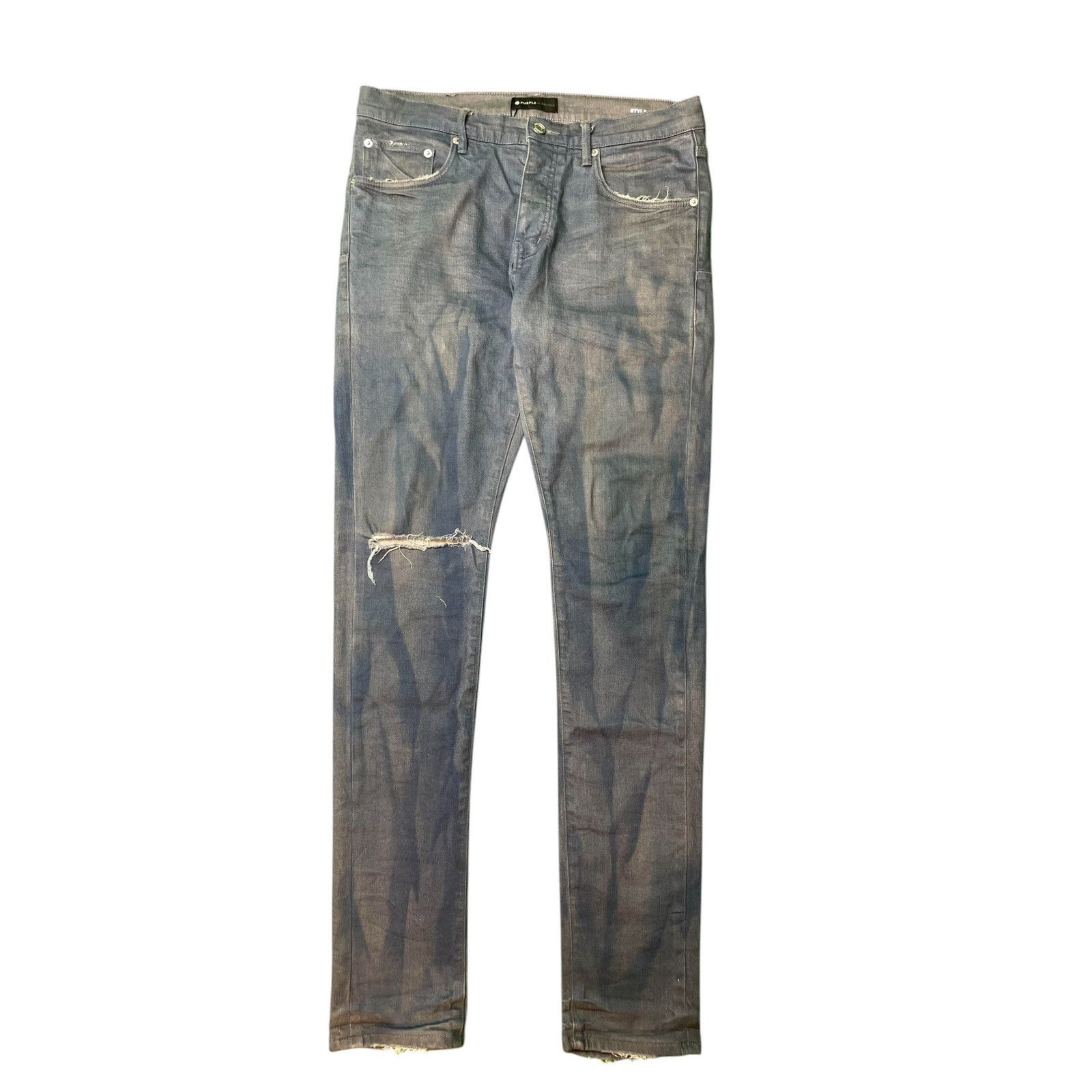 Purple Brand Purple Brand Tattered Dirty Wash Blue Jeans Size US 32 / EU 48 - 1 Thumbnail