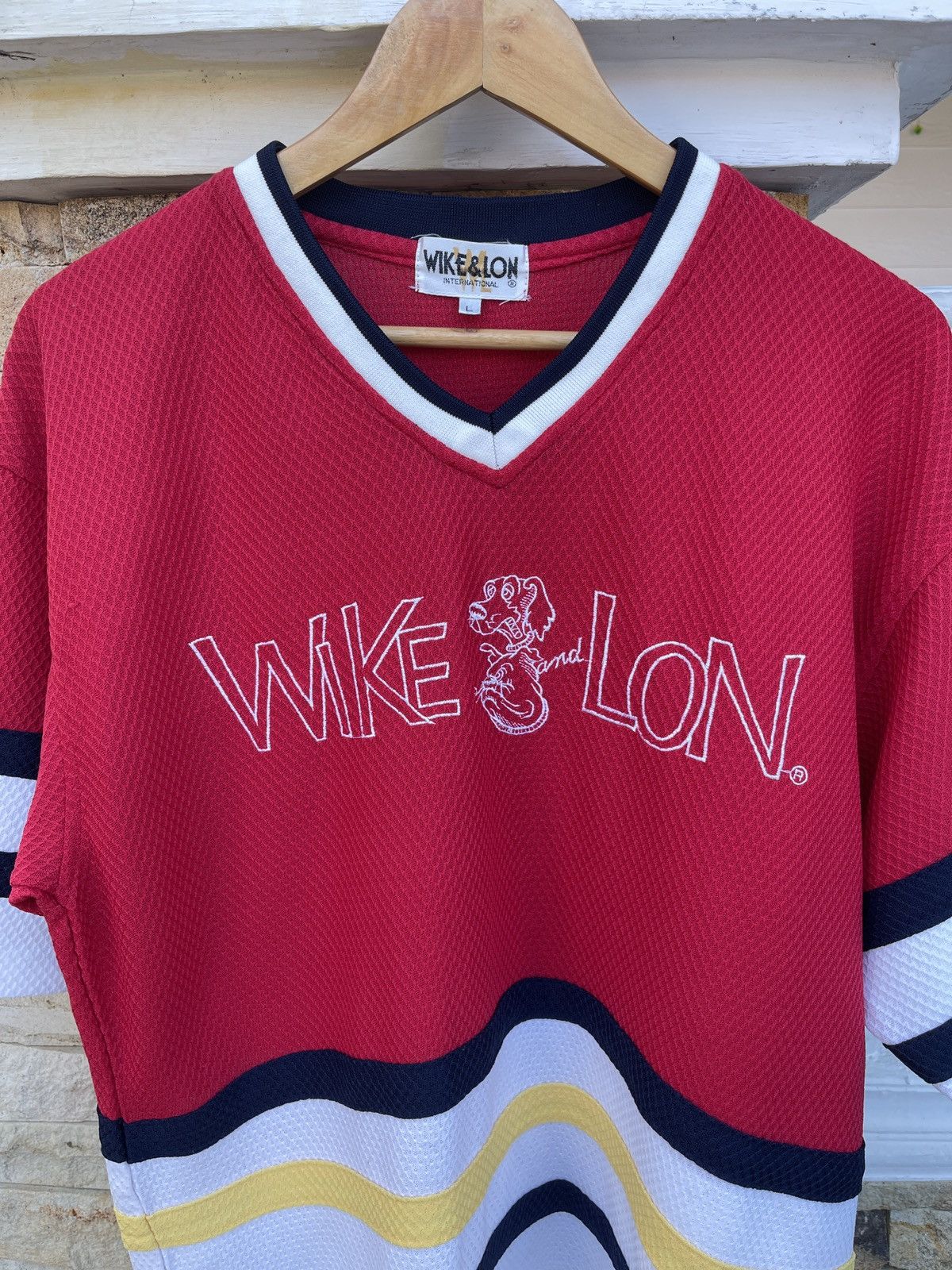 Vintage Rare🔥Vintage Wike & Lon Multicolour Jersey T-Shirt Size US L / EU 52-54 / 3 - 4 Thumbnail