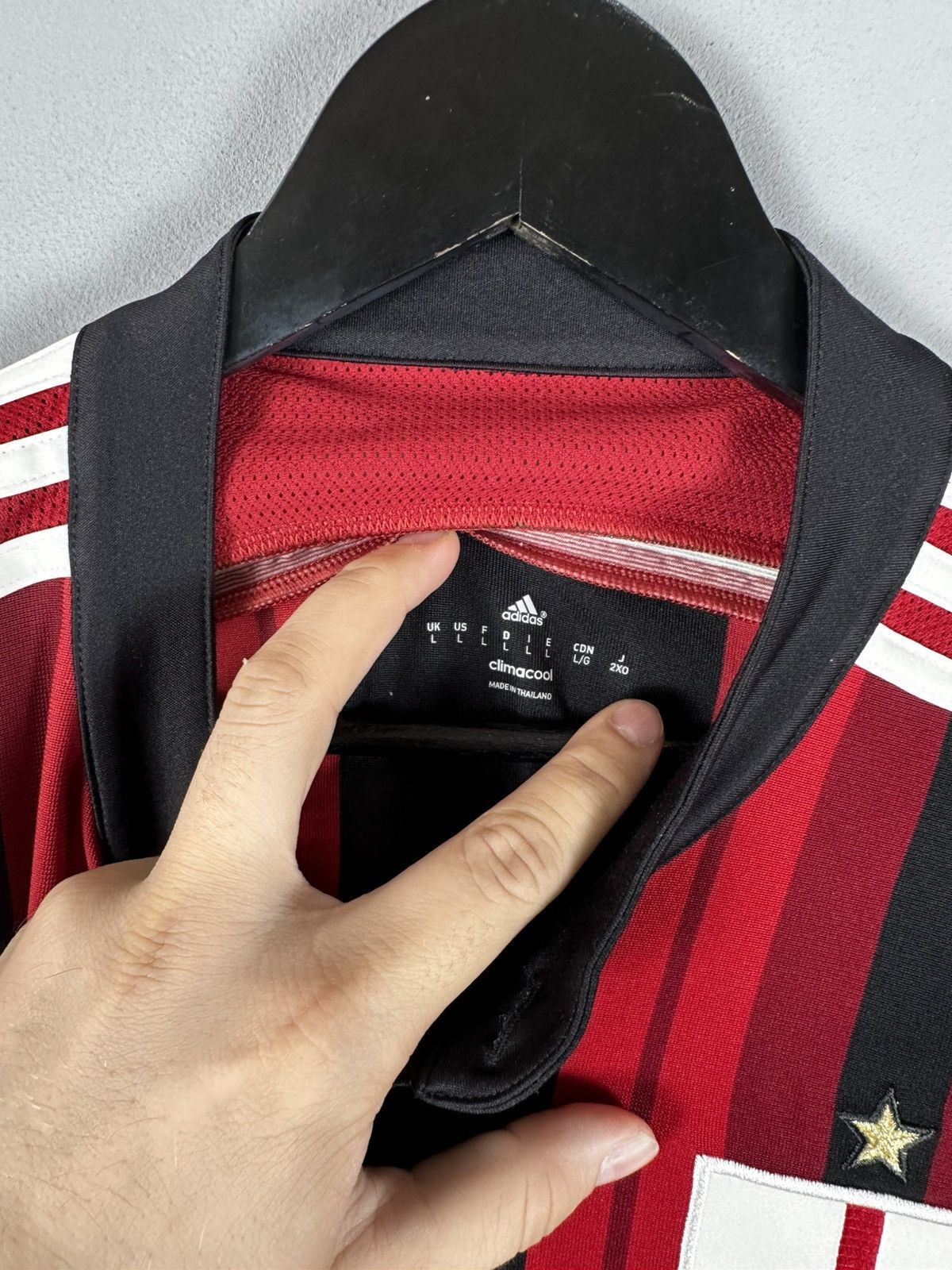 Adidas 2014-15 AC Milan adidas Home Shirt Size US L / EU 52-54 / 3 - 3 Thumbnail