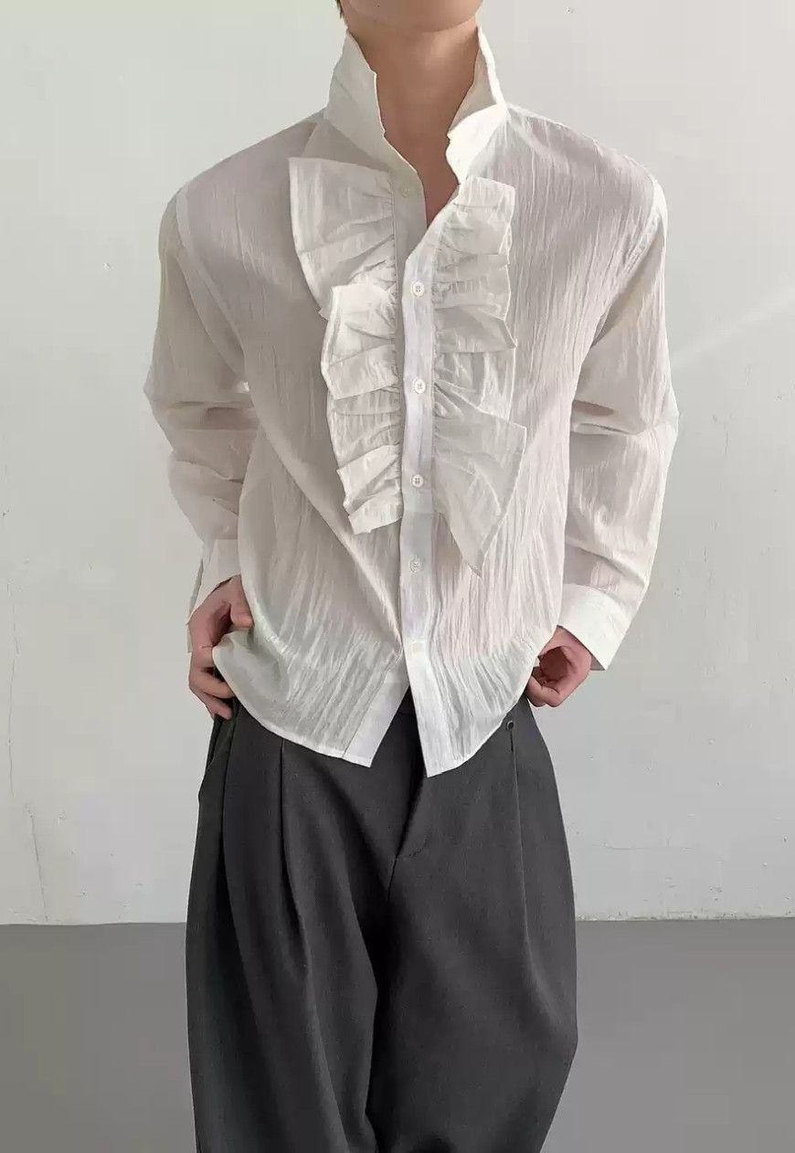 Other Men's Ruffled Button-Down Shirt Size US M / EU 48-50 / 2 - 4 Thumbnail