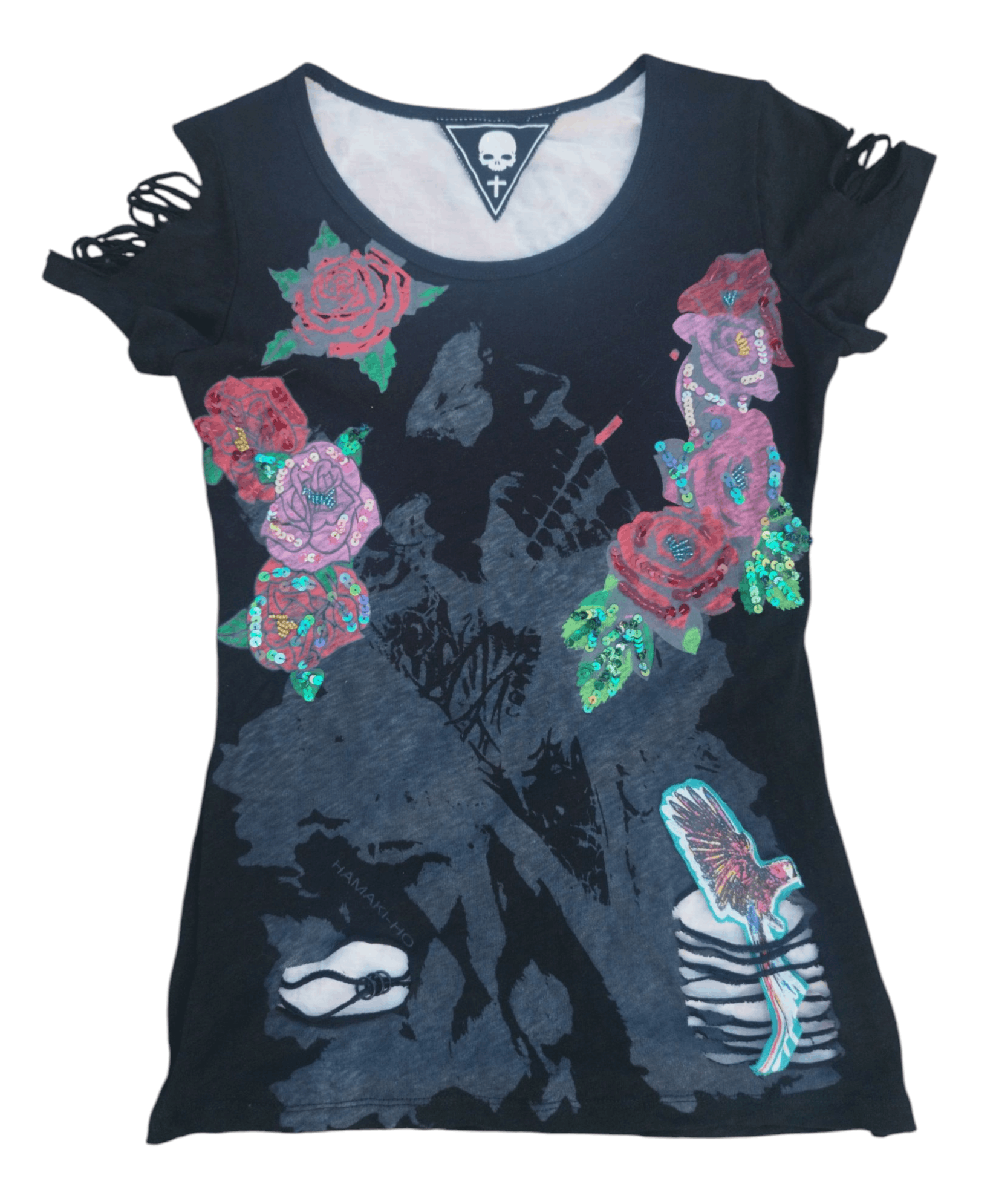 The Unbranded Brand Distroyed skull t-shirt Size S / US 4 / IT 40 - 1 Thumbnail