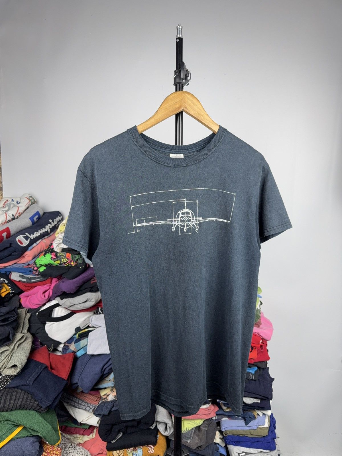 Vintage 00s Cirrus Aircraft Blueprint Plane Tee Technical Diagram Size US M / EU 48-50 / 2 - 1 Thumbnail