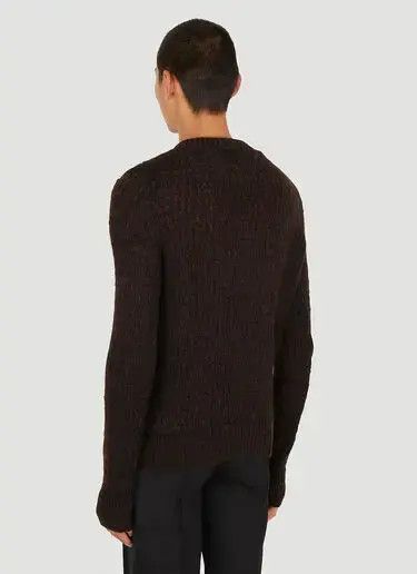 Bottega Veneta o1w1db11025 Wool Mohair Lace Effect Jumper Sweater in Brown Size US S / EU 44-46 / 1 - 3 Thumbnail