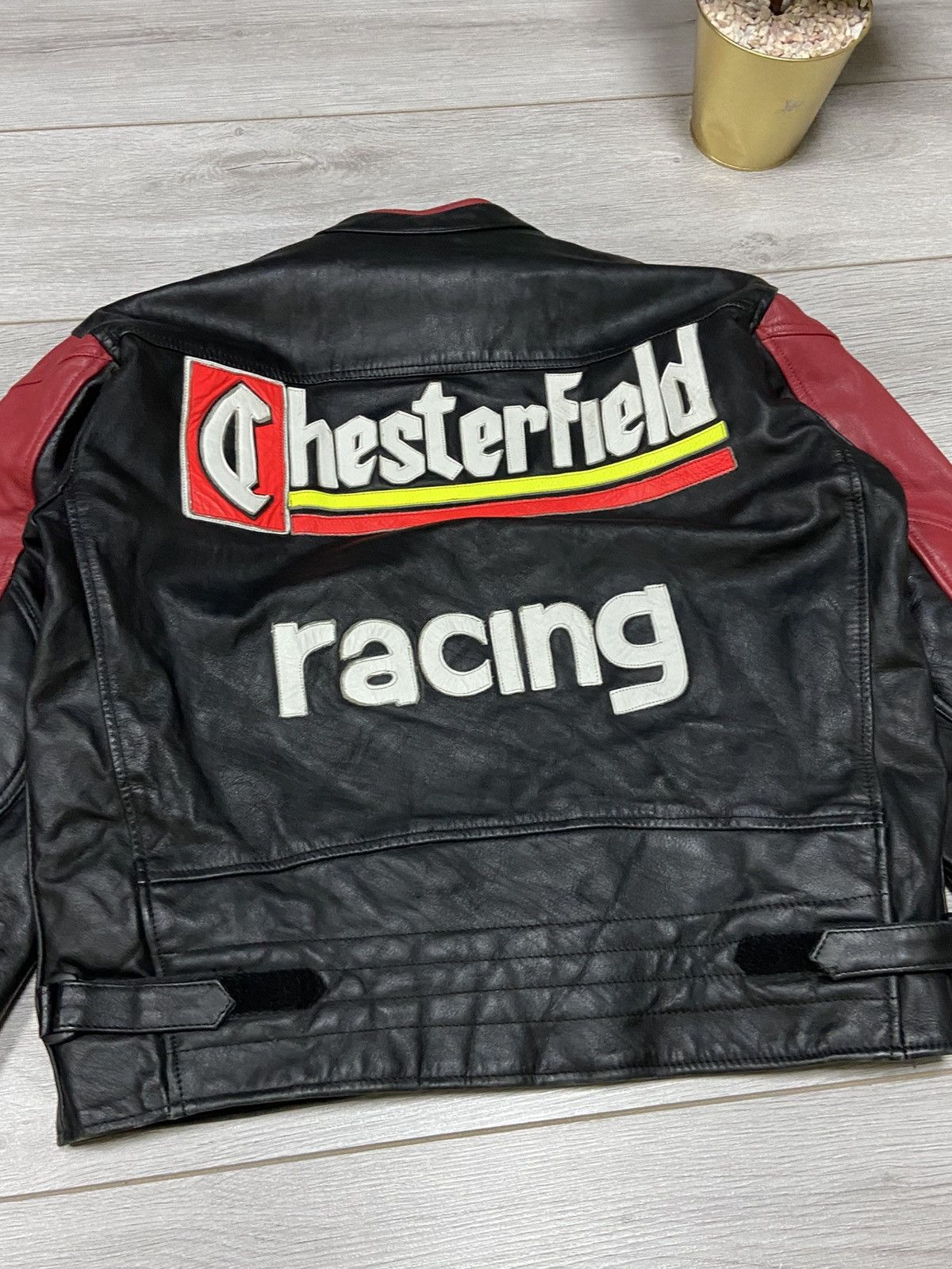 Vintage Chesterfield vintage leather vintage leather jacket big logo Size US L / EU 52-54 / 3 - 13 Thumbnail