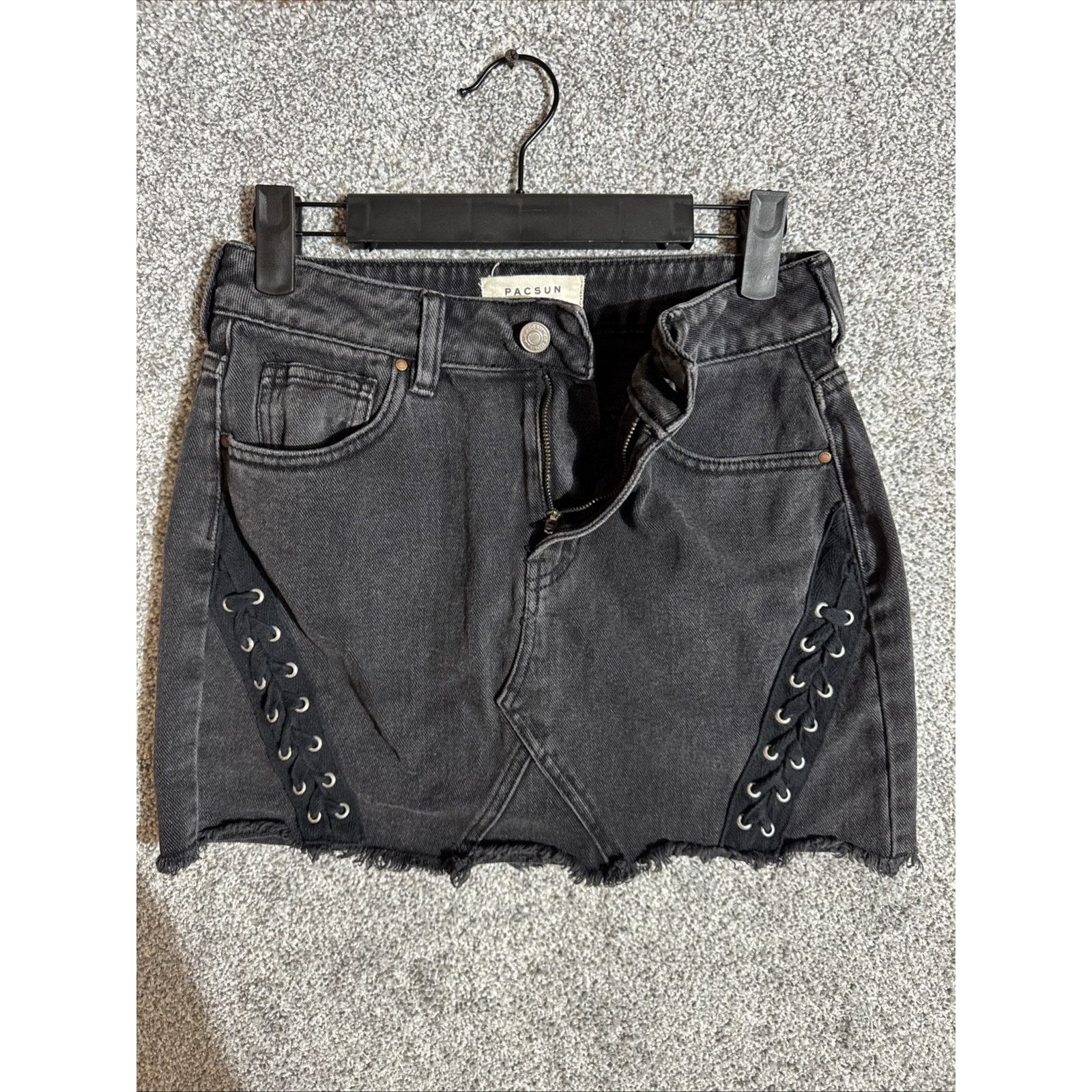 Pacsun PacSun Denim Mini Skirt Size 24 Y2K Grunge Goth Edgy Punk Size 24" / US 00 / IT 34 - 4 Thumbnail