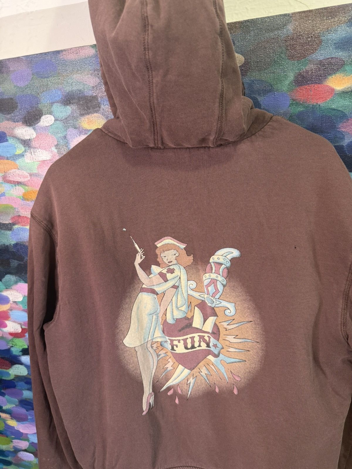 Other faded brown distressed zip up hoodie tattoo nurse graphic Size US L / EU 52-54 / 3 - 10 Thumbnail