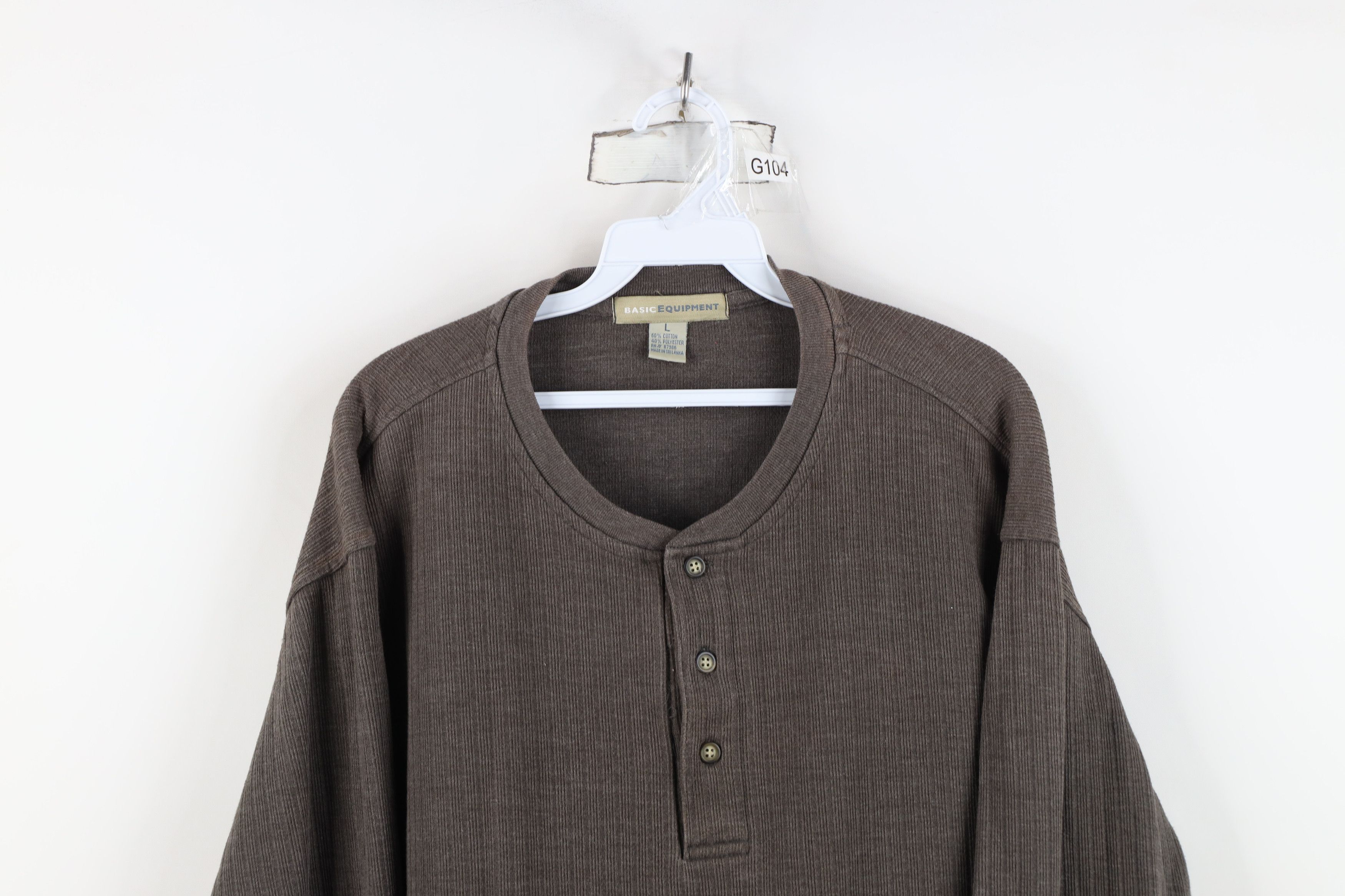 Vintage Vintage 90s Streetwear Knit Long Sleeve Henley T-Shirt Size US L / EU 52-54 / 3 - 2 Thumbnail