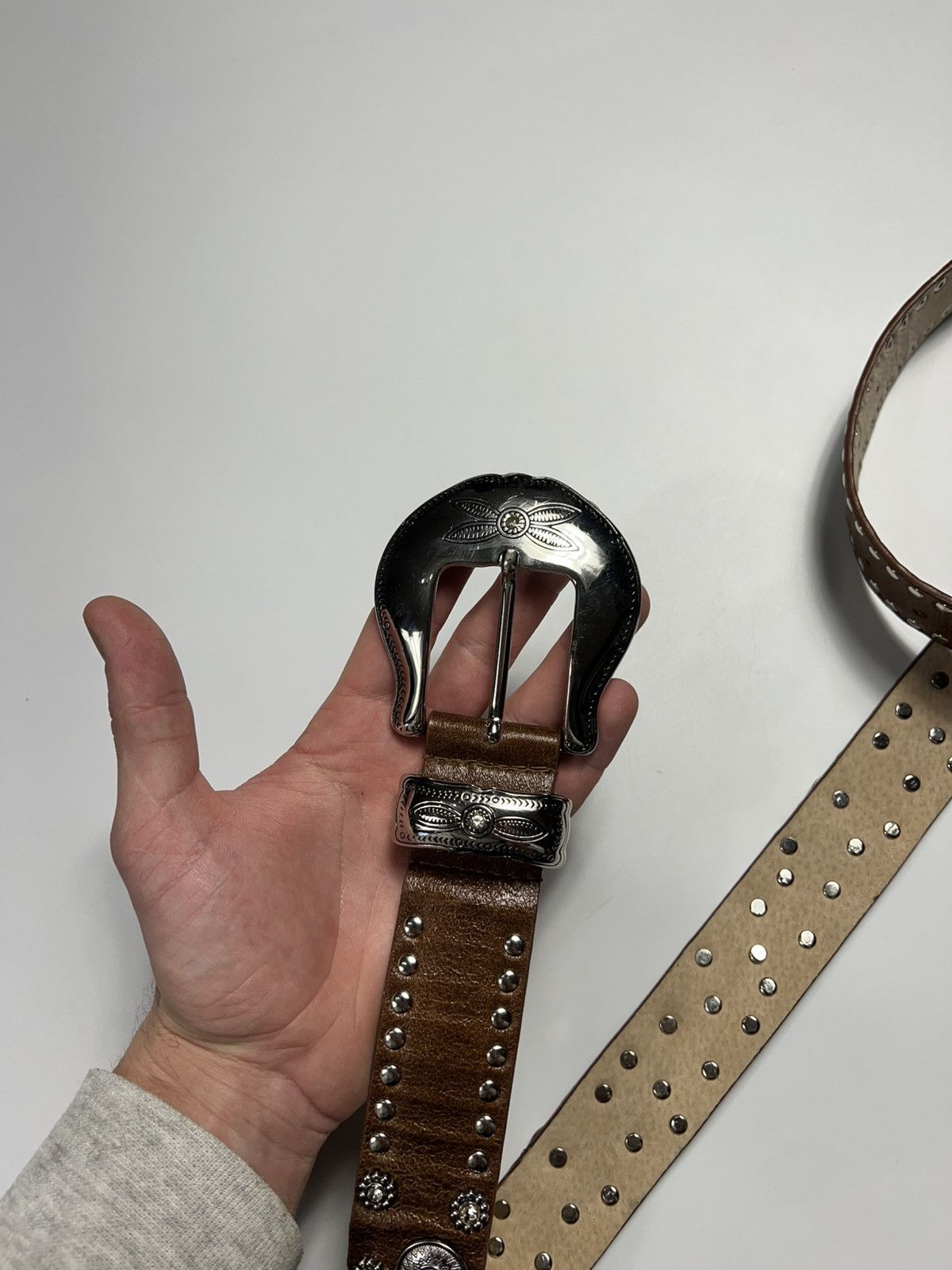 Vintage Vintage Western BB Simon Style Y2K Belt With Metal Buckle Size ONE SIZE - 5 Thumbnail