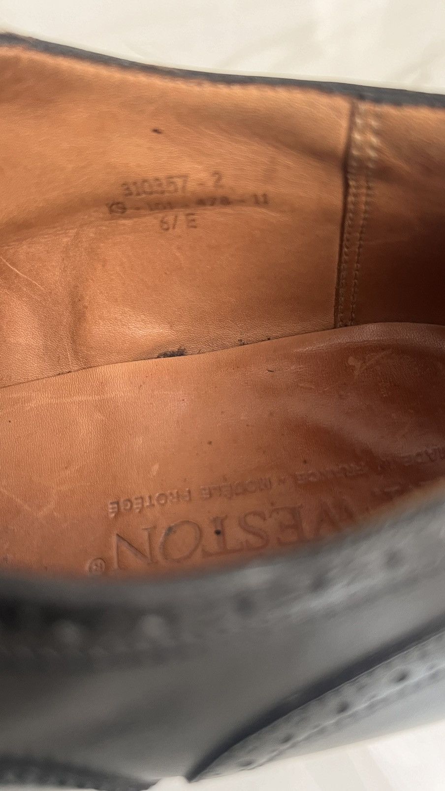 J.M. Weston J.M Weston Black Cap-Toe Quarter Brogue oxford Dress shoe Size US 7 / EU 40 - 12 Thumbnail