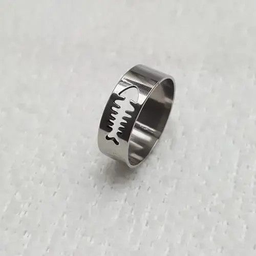 Ring Of Fire Silver Fish Skeleton Punk Ring Size - 8 RGN-657 Size ONE SIZE - 4 Thumbnail