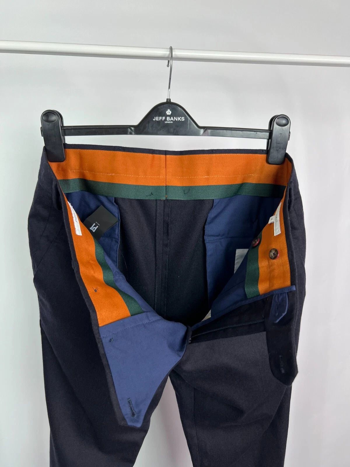PT PANTALONI TORINO Navy Blue Wool Slim Fit Chino