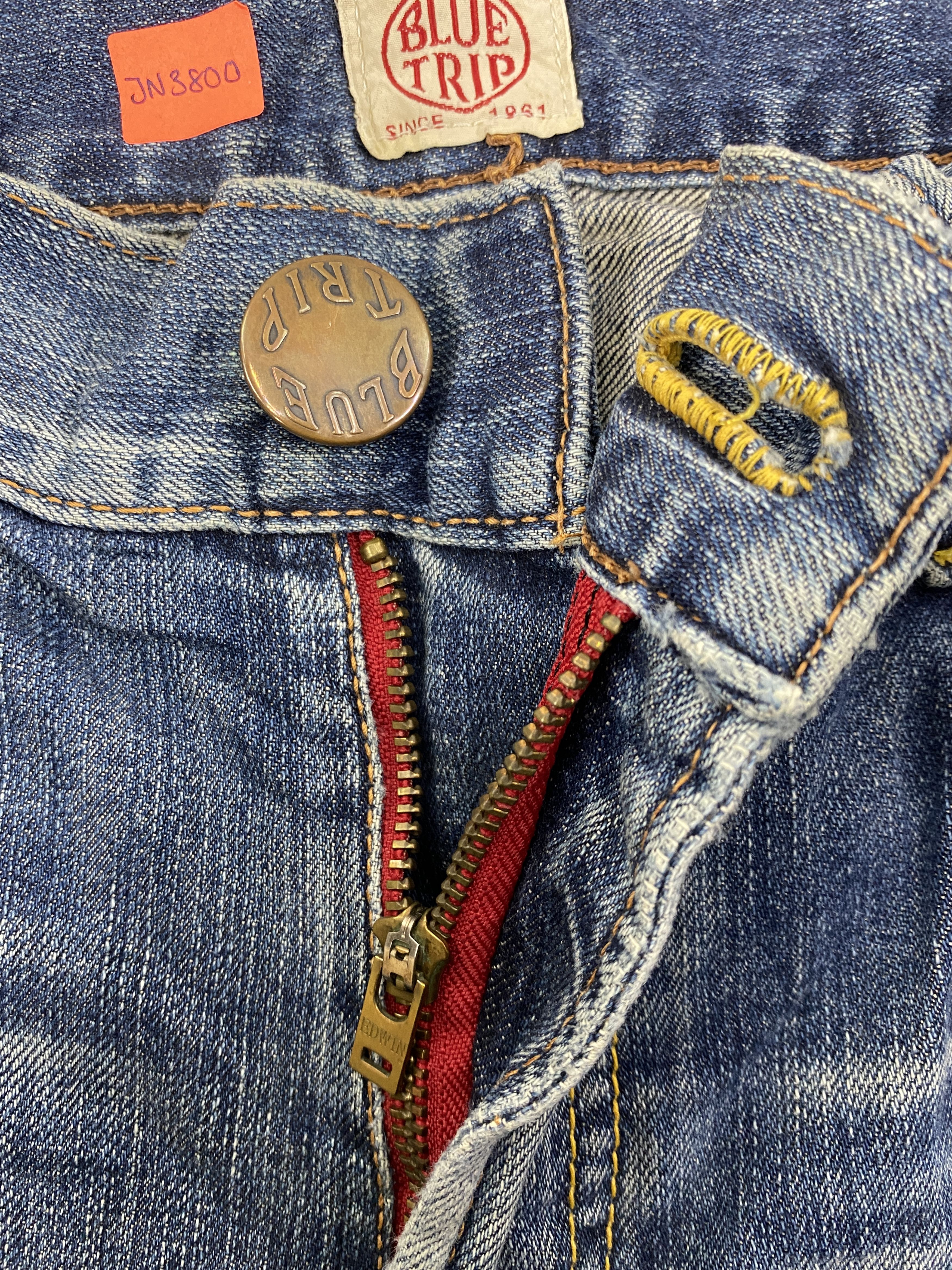 Kapital Edwin Jeans Japan 503 Blue Trip Distressed Mud Washed-JN3800 Size US 35 - 6 Thumbnail